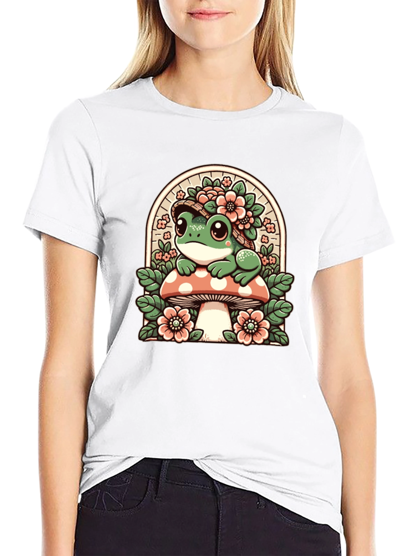 Frog on Mushroom Graphic Tee
