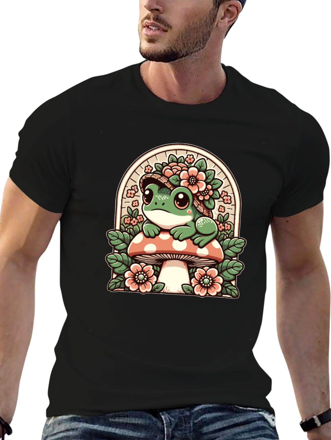 Frog on Mushroom Graphic Tee