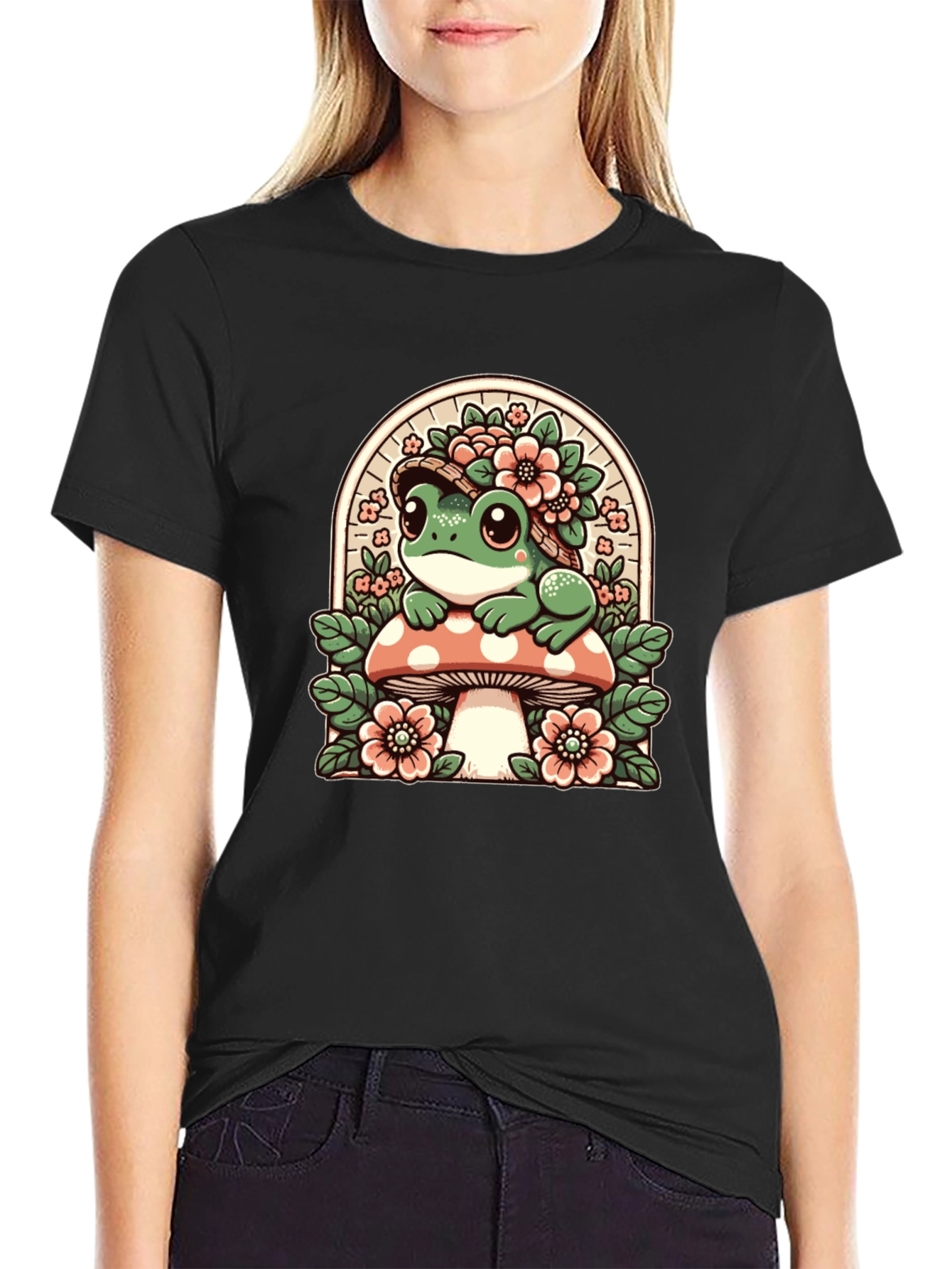 Frog on Mushroom Graphic Tee