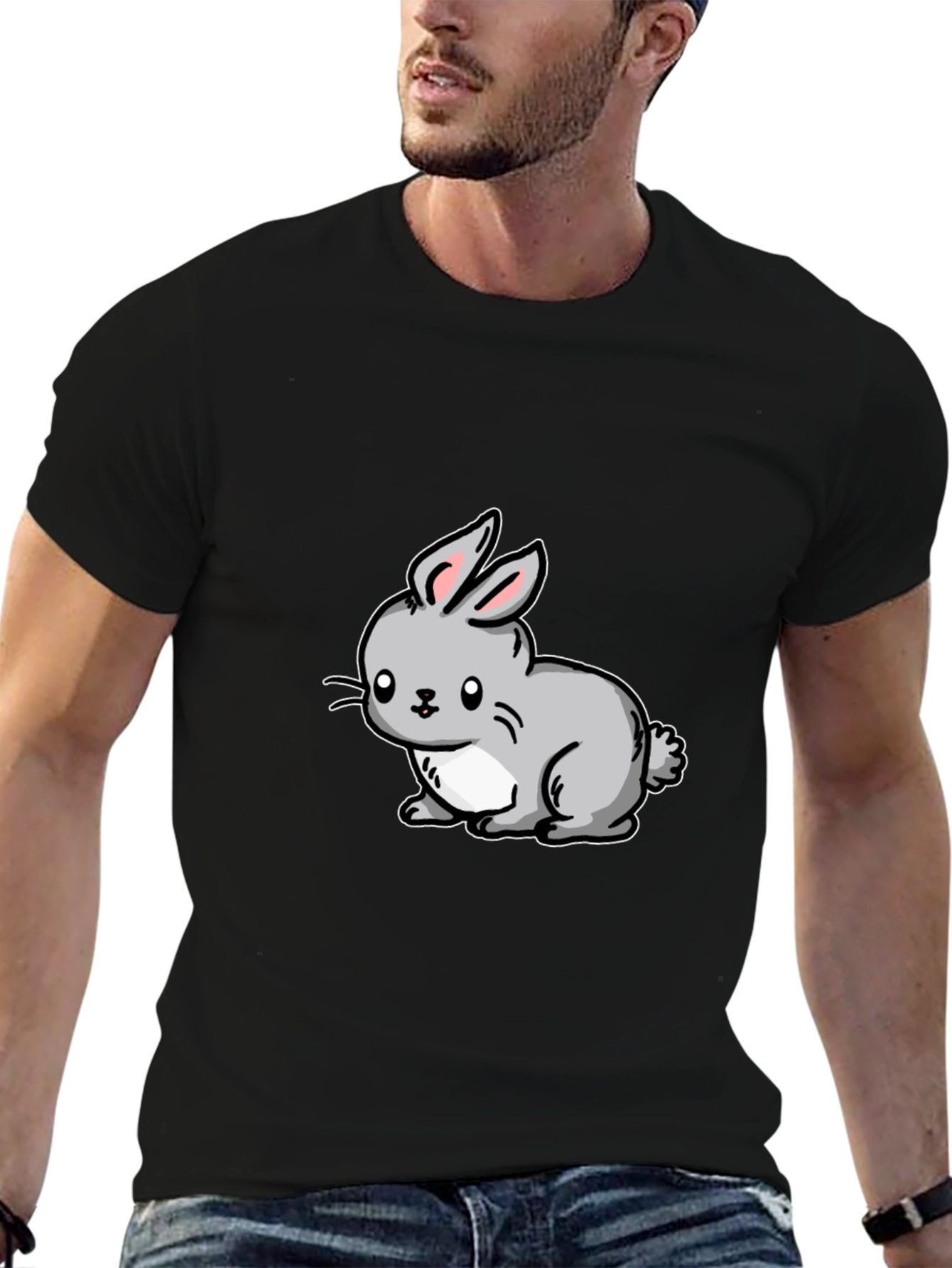 Cute Cartoon Rabbit Graphic T-Shirt