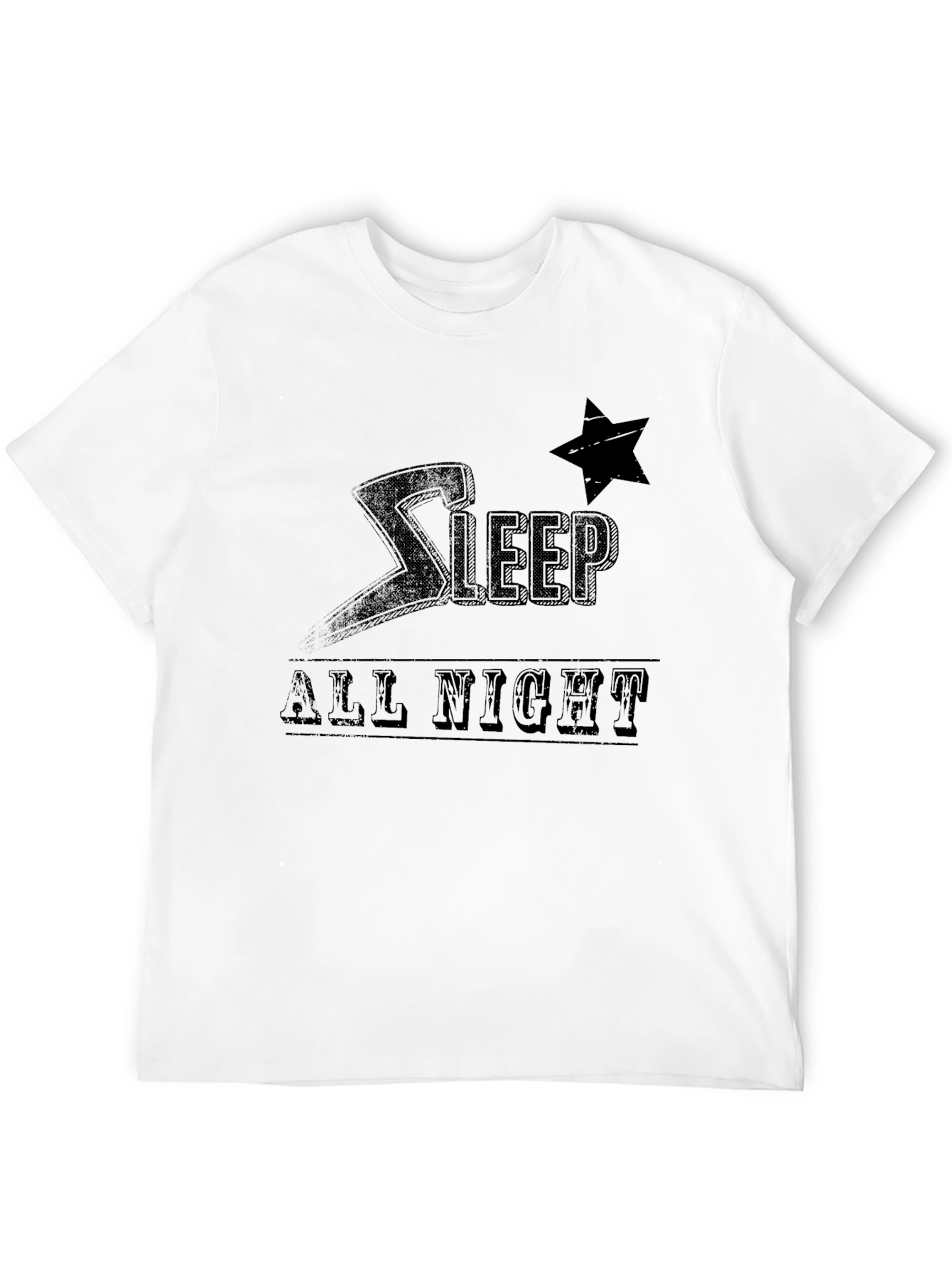 Sleep All Night Black Graphic Tee