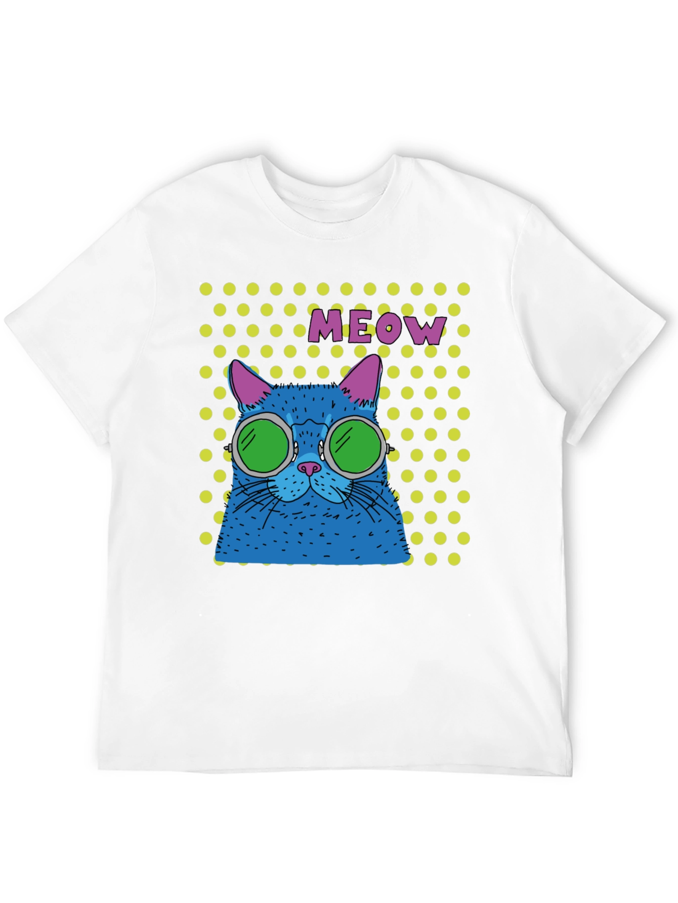 Cool Cat Meow T-Shirt - Black