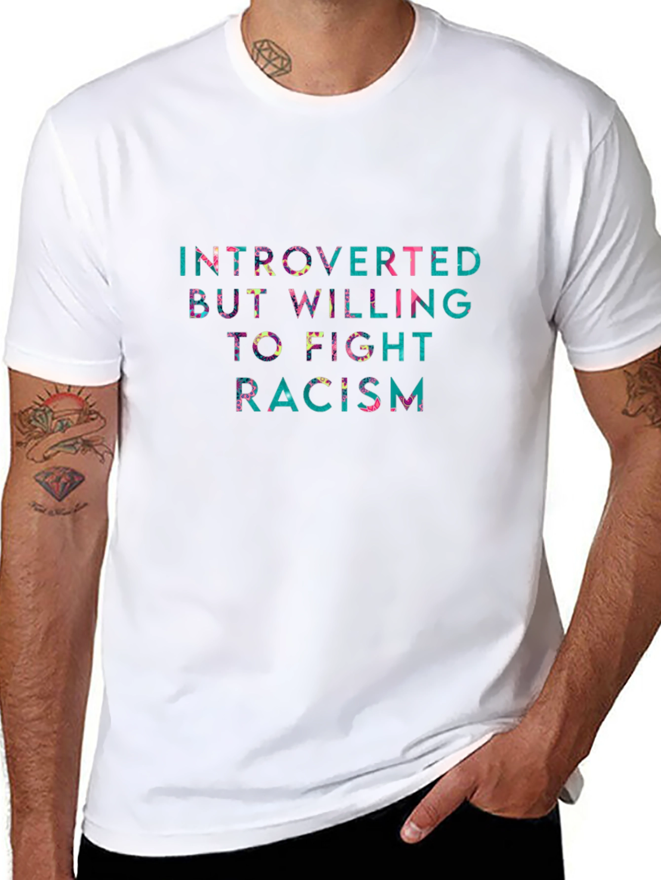 Introverted But Willing to Fight Racism T-Shirt
