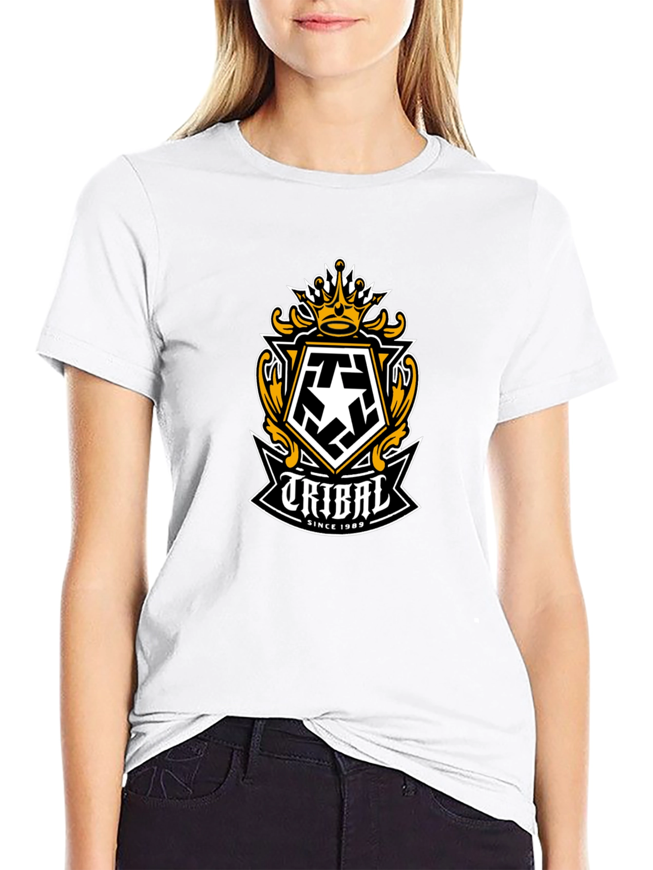 Tribal Gear Mens Black T-Shirt with Graphic Logo