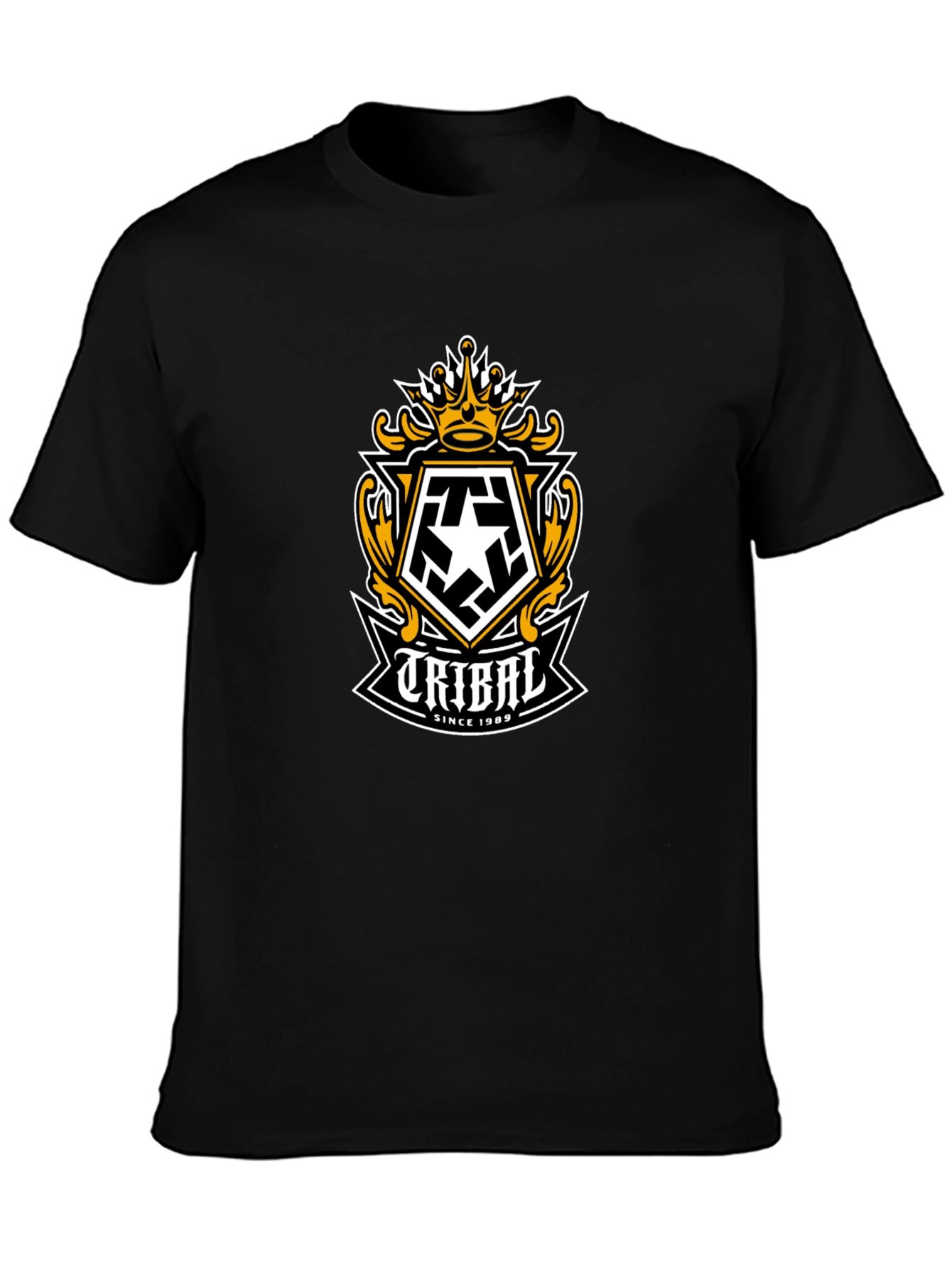 Tribal Gear Mens Black T-Shirt with Graphic Logo