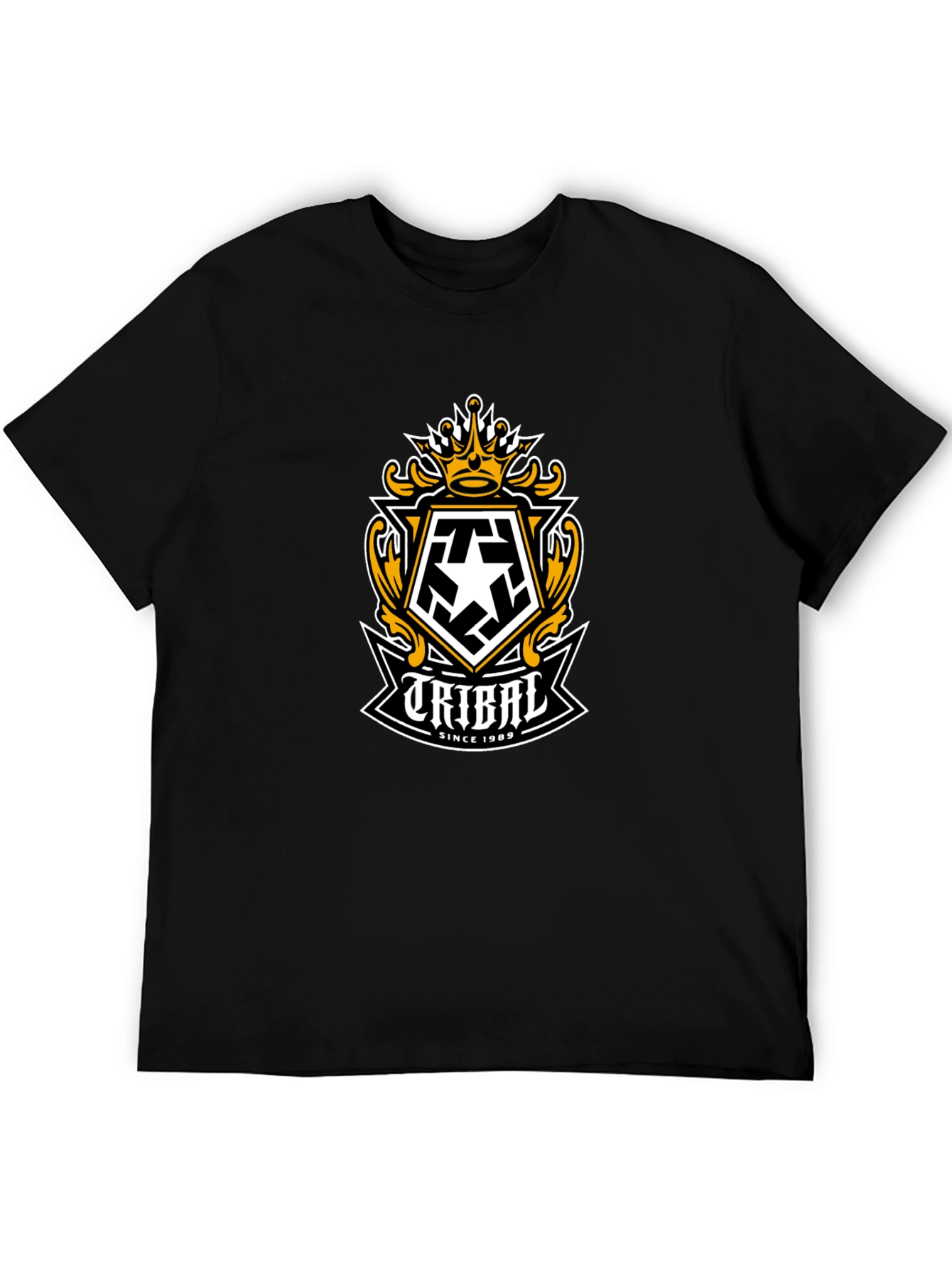 Tribal Gear Mens Black T-Shirt with Graphic Logo