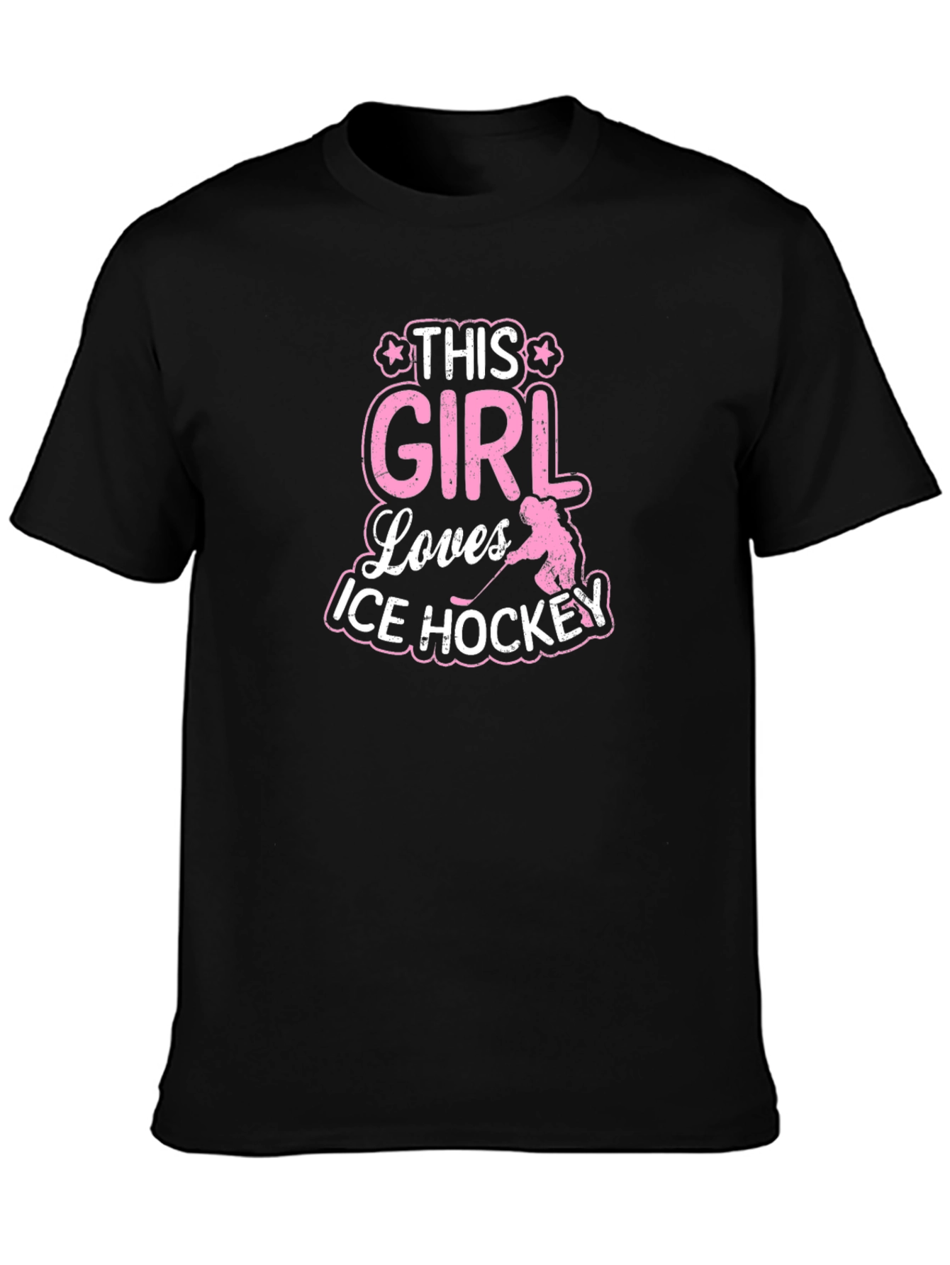This Girl Loves Ice Hockey T-Shirt Black