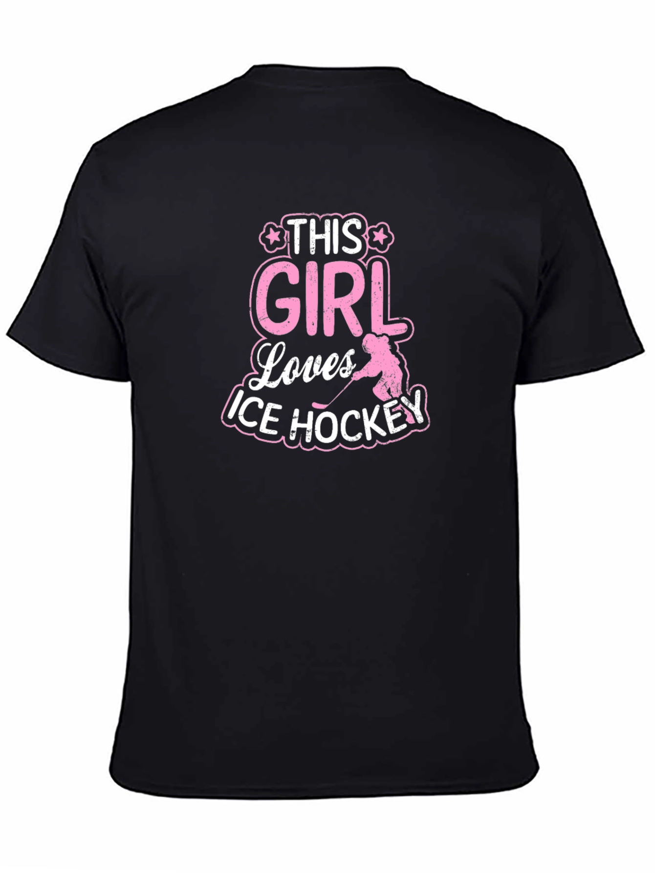 This Girl Loves Ice Hockey T-Shirt Black