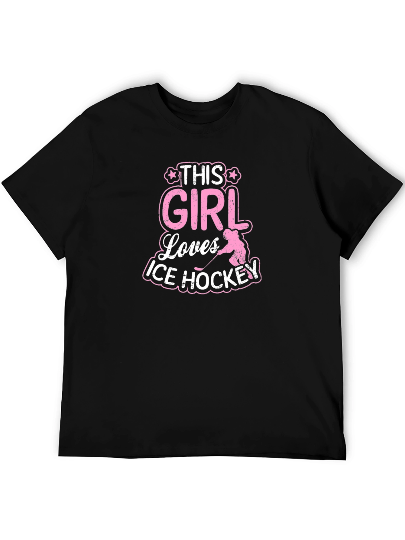 This Girl Loves Ice Hockey T-Shirt Black