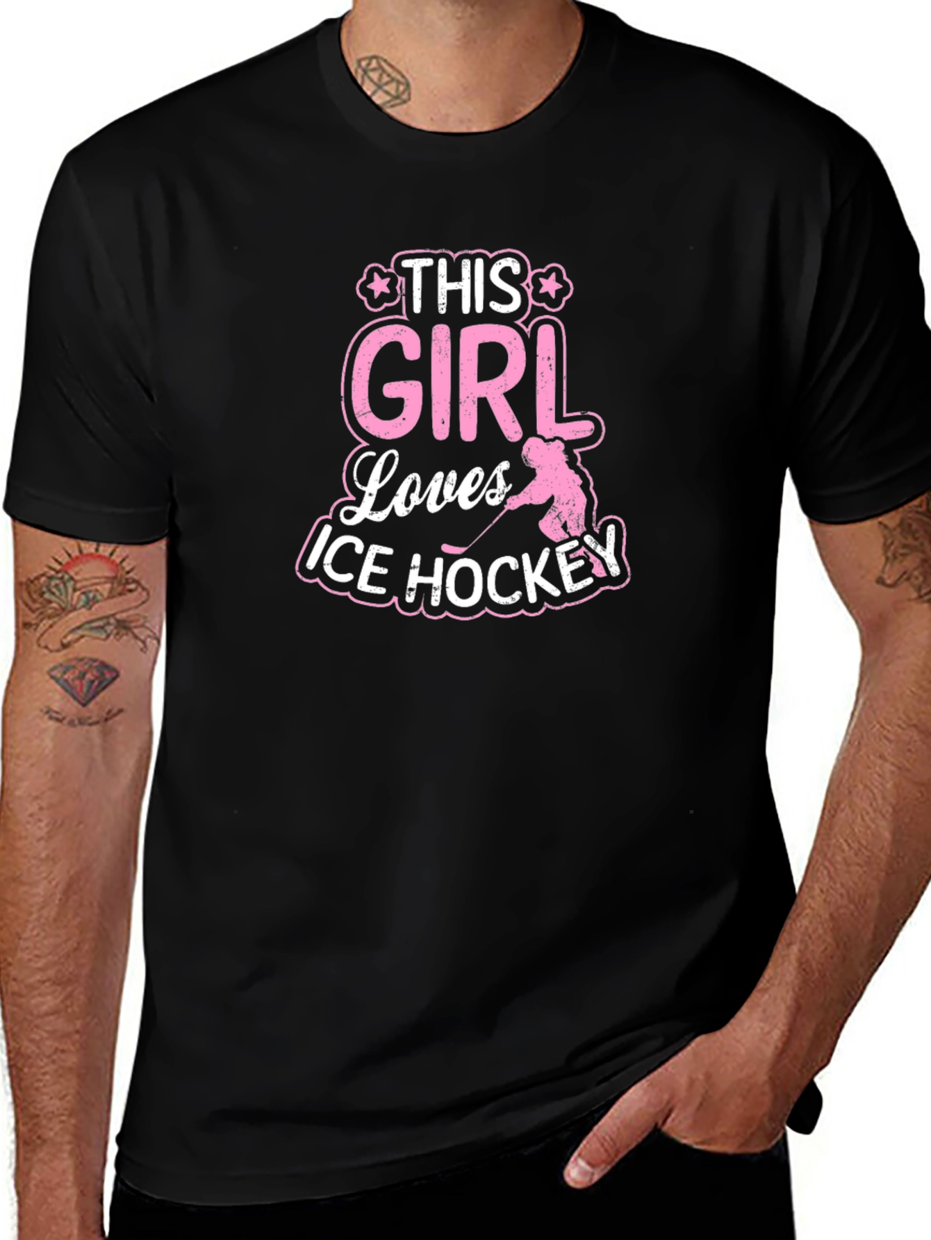 This Girl Loves Ice Hockey T-Shirt Black