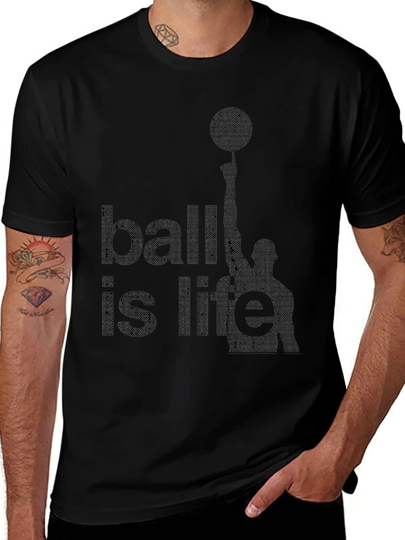 Ball is Life Graphic Tee - Black Basketball T-Shirt