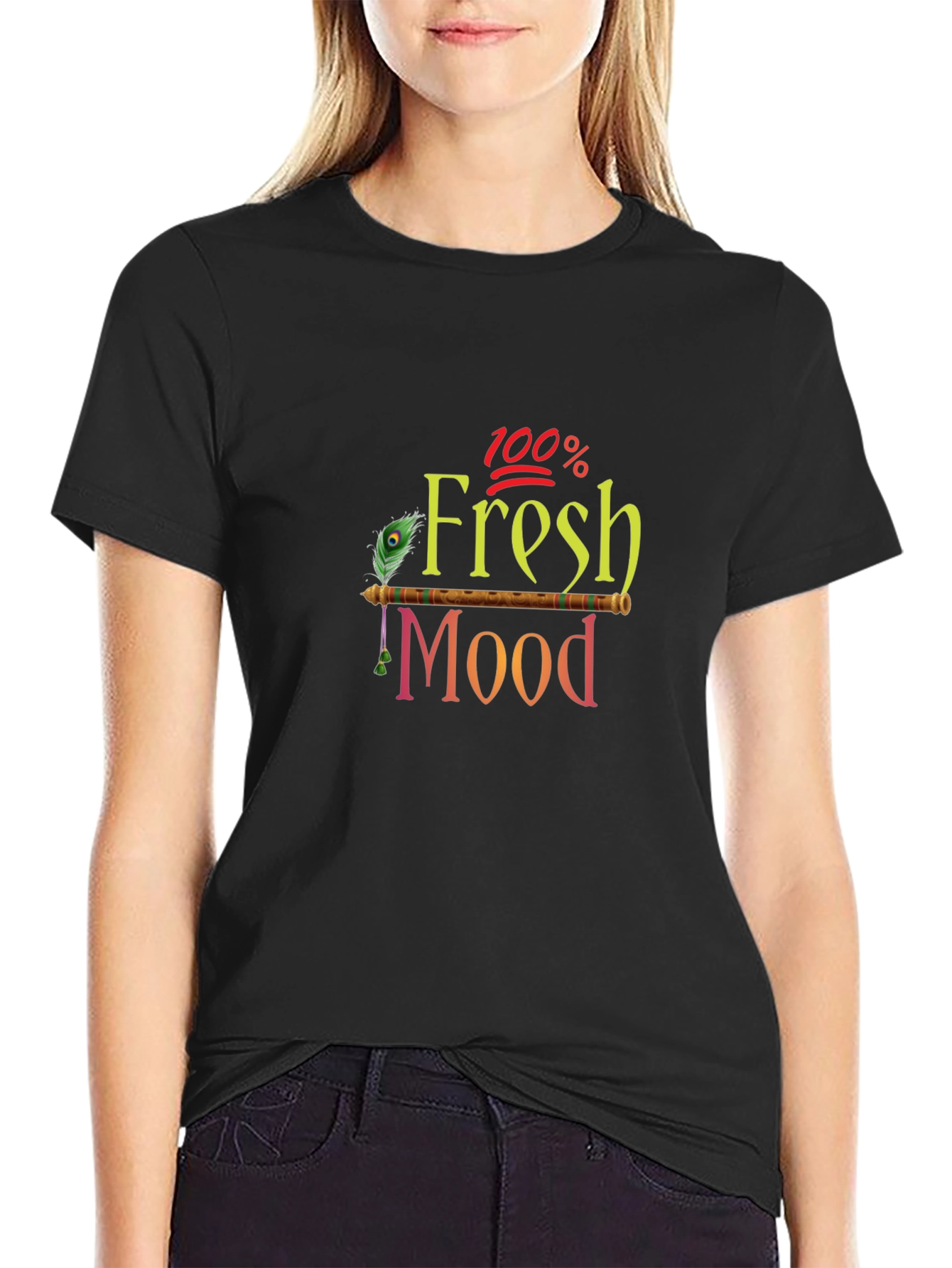 100% Fresh Mood Black Graphic Tee