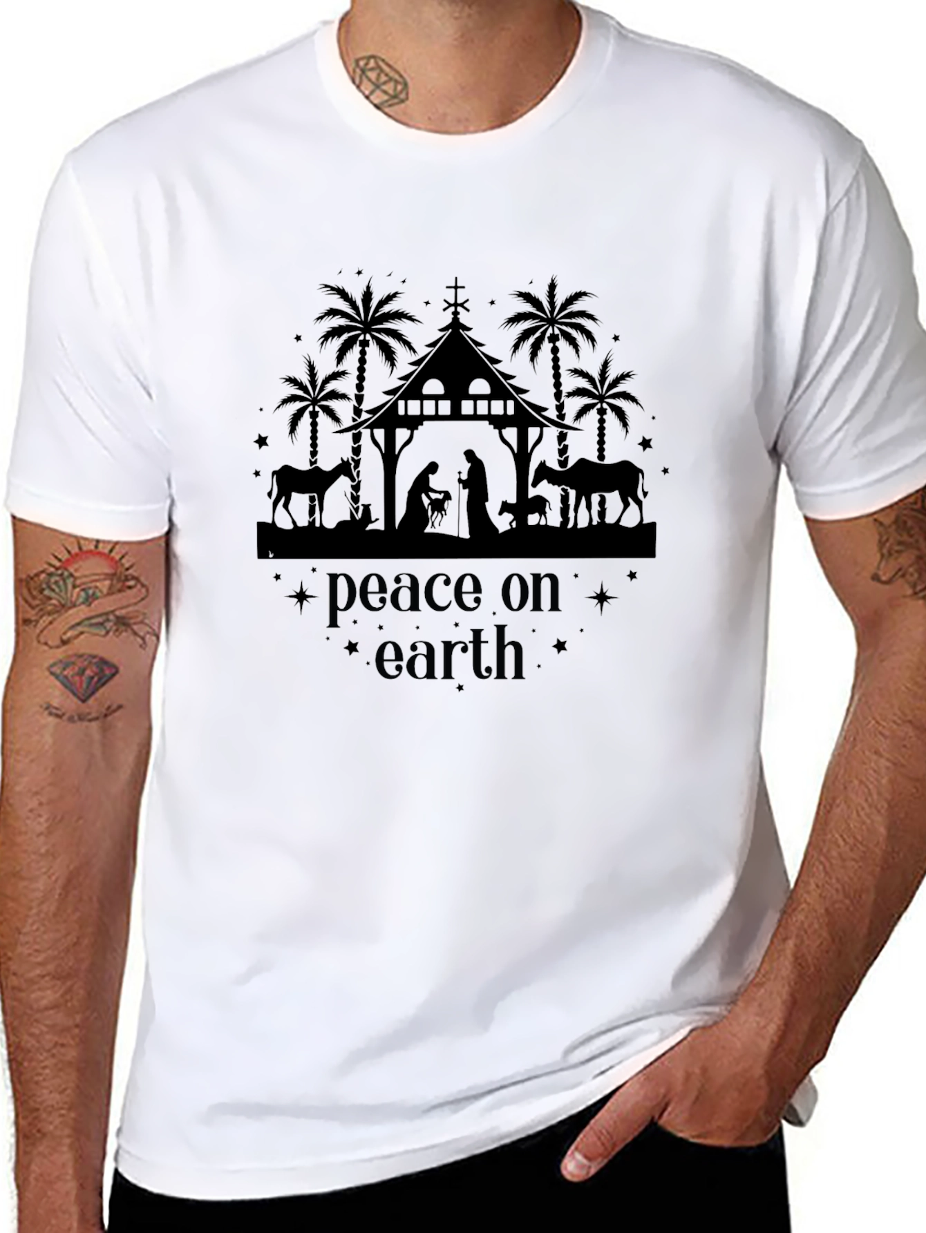 Peace on Earth Nativity Scene T-Shirt