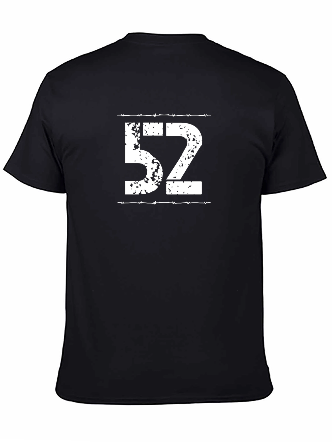 Distressed 52 Graphic Tee - Black Cotton