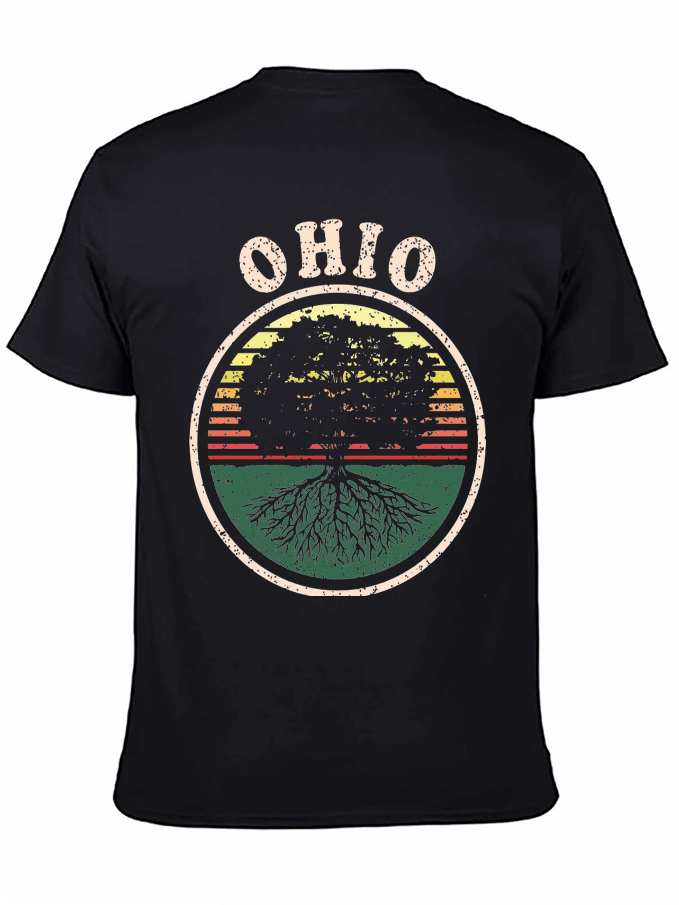 Ohio Tree Roots Retro Graphic T-Shirt