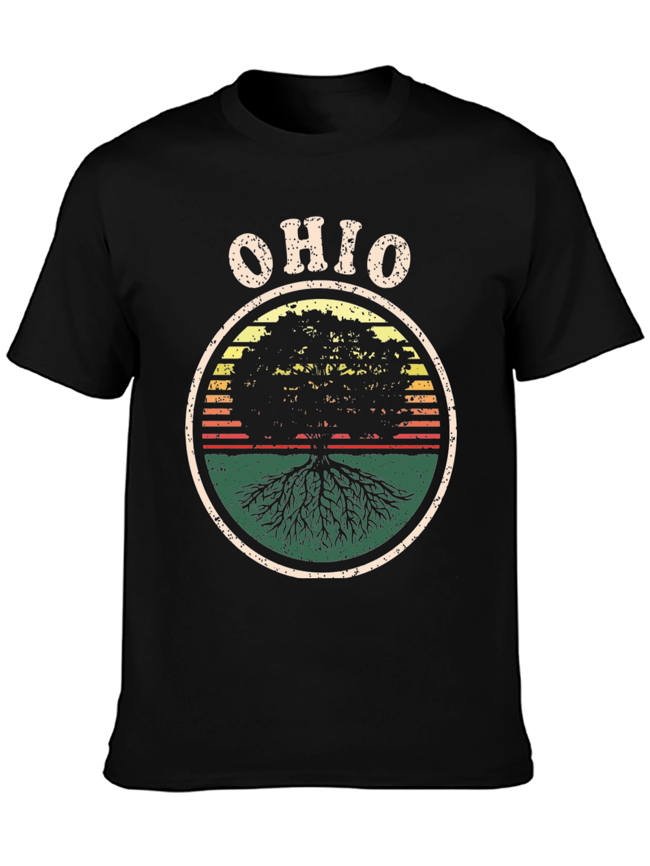 Ohio Tree Roots Retro Graphic T-Shirt