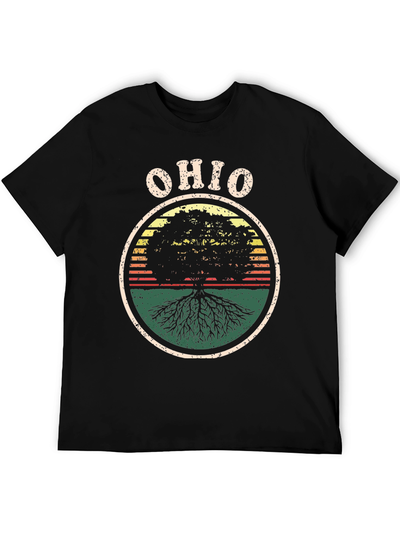 Ohio Tree Roots Retro Graphic T-Shirt