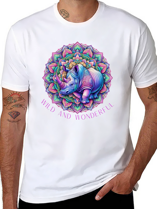 Wild and Wonderful Rhino Mandala T-Shirt