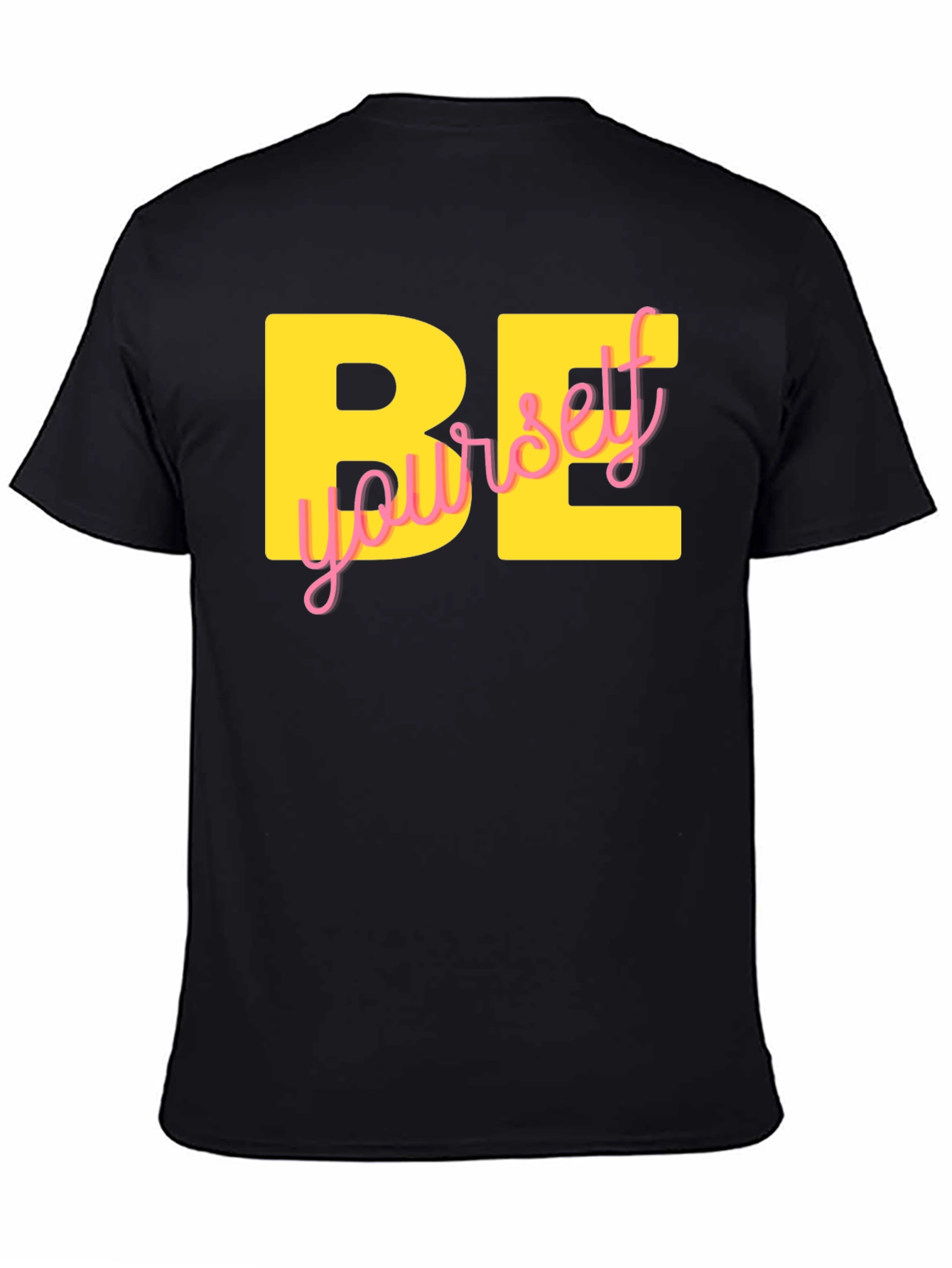 Be Yourself Graphic Tee - Black Cotton Blend
