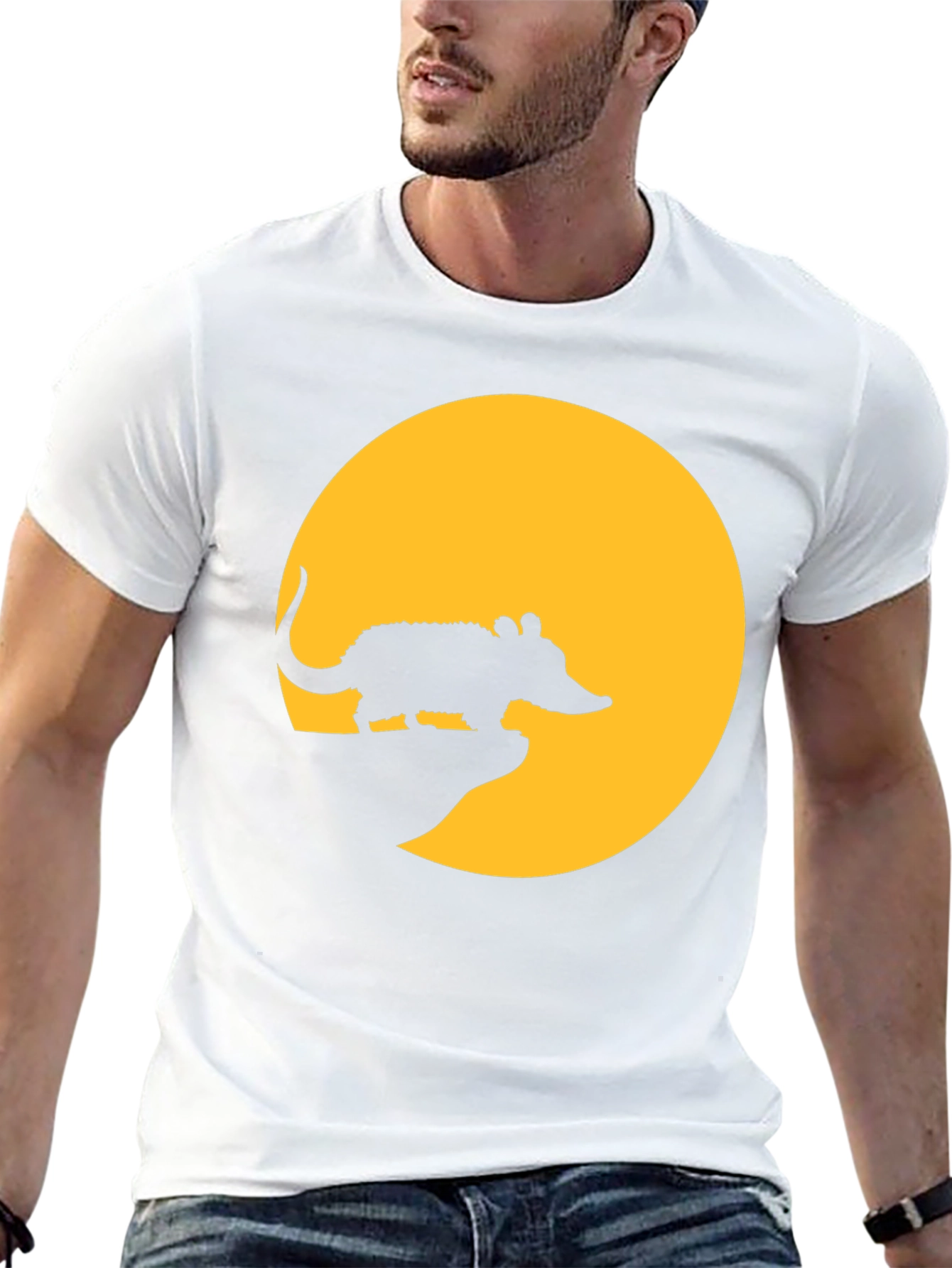 Armadillo Moon Mens Black T-Shirt