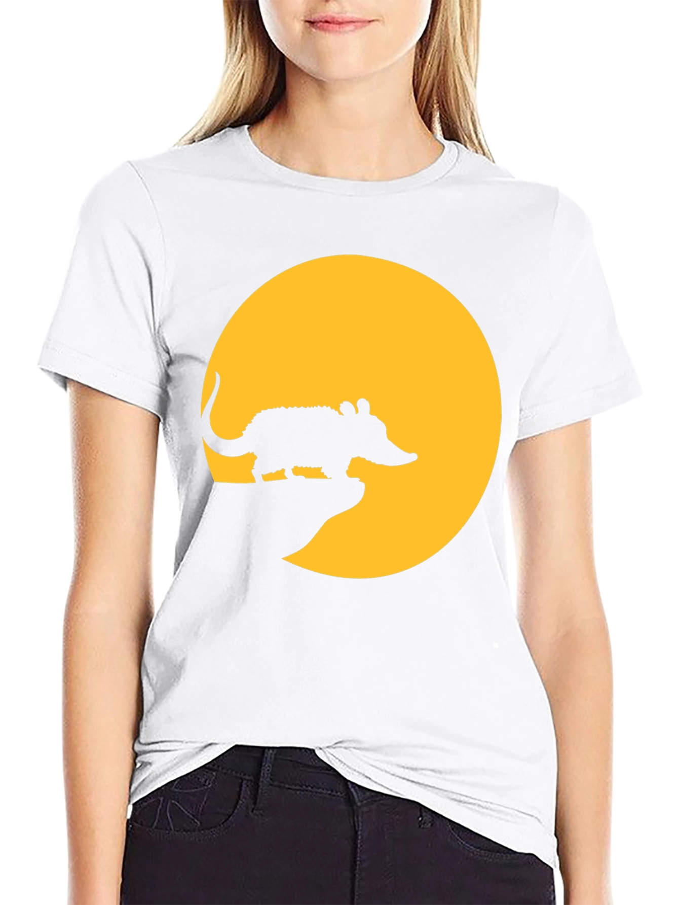 Armadillo Moon Mens Black T-Shirt