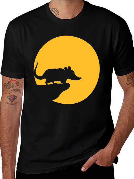 Armadillo Moon Mens Black T-Shirt