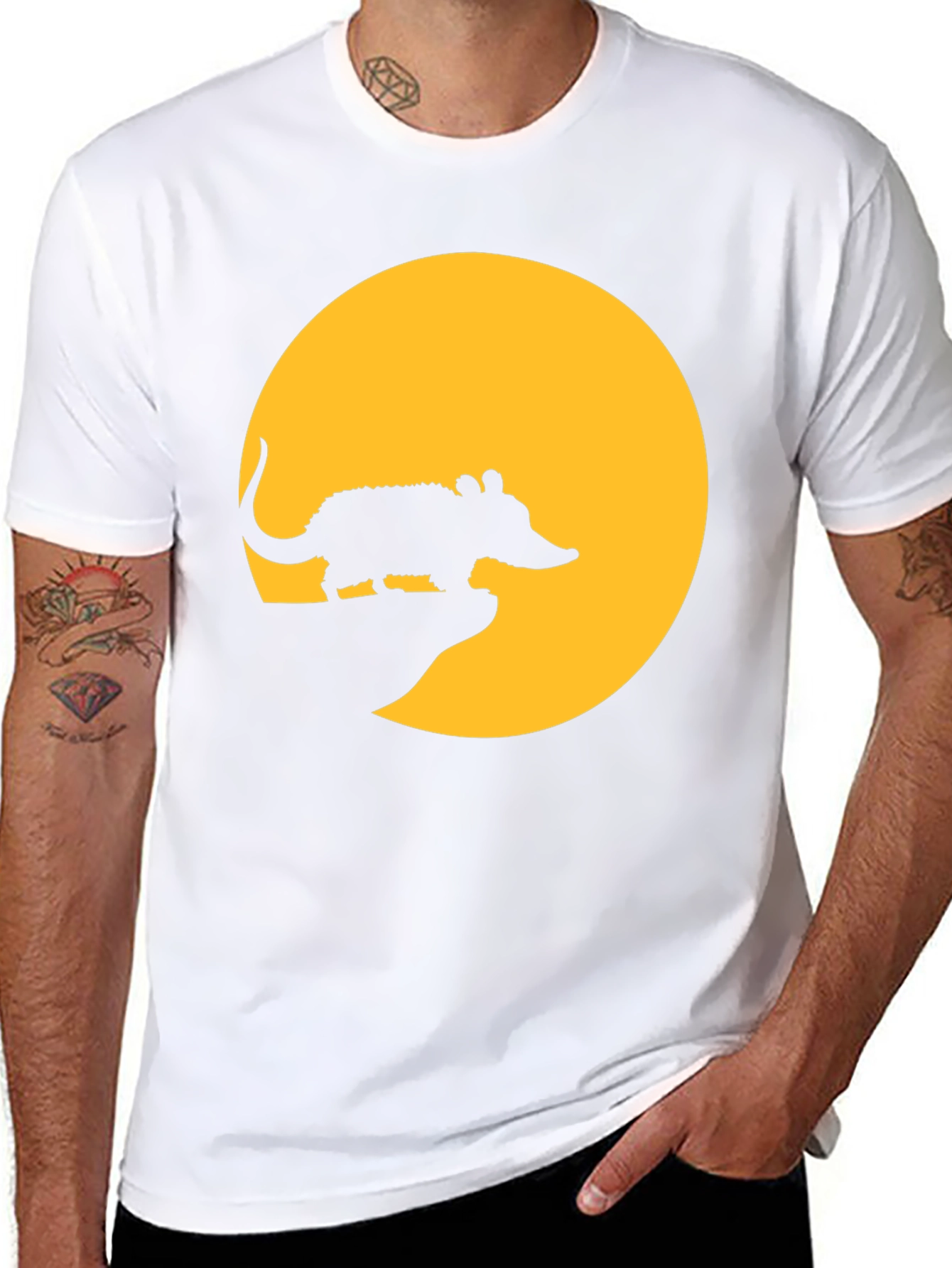 Armadillo Moon Mens Black T-Shirt