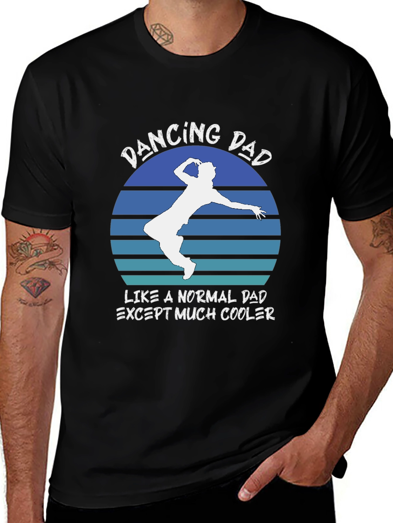 Dancing Dad Graphic T-Shirt Cool Fathers Day Gift