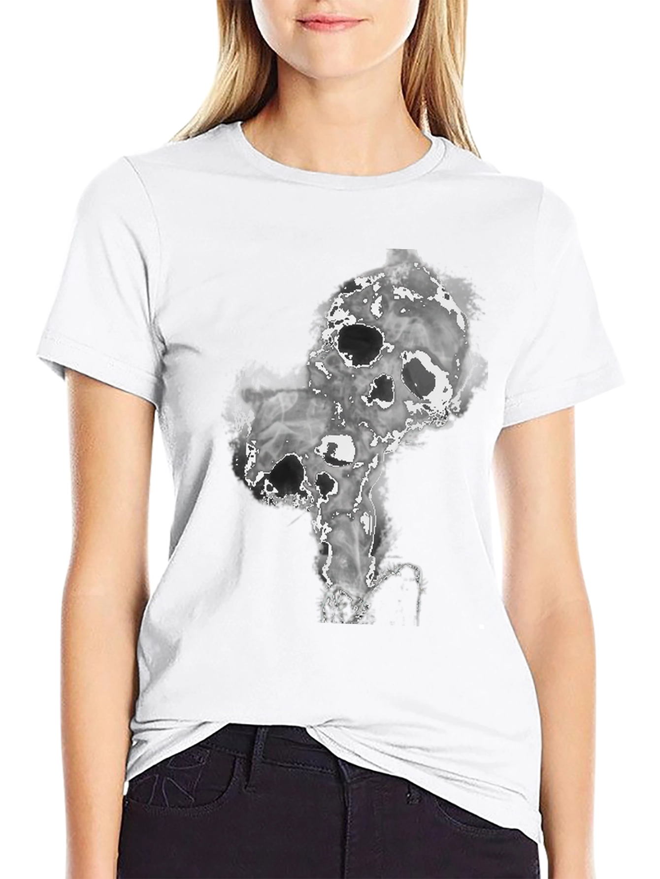 Smokey Skull Graphic Tee - Dark and Edgy Design