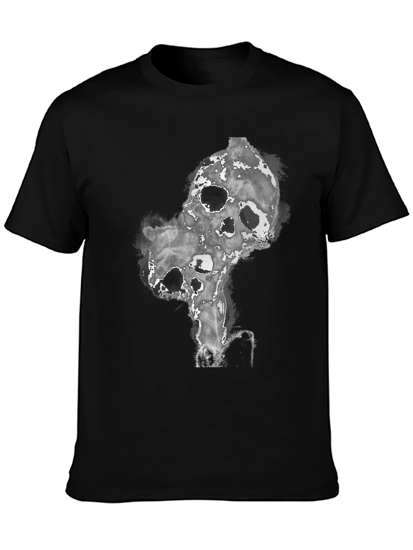 Smokey Skull Graphic Tee - Dark and Edgy Design