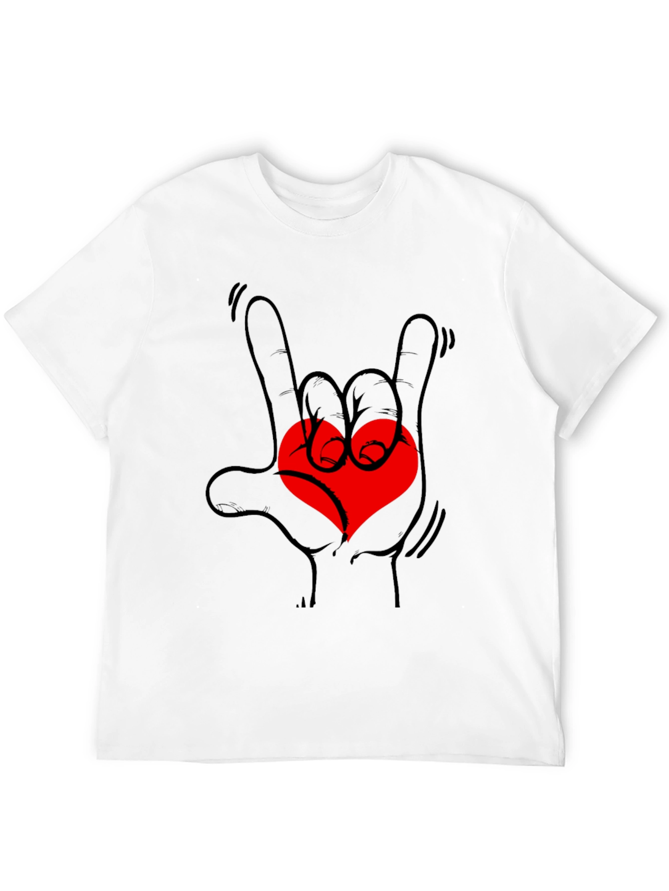 Rock On Love Heart Graphic Tee - Black