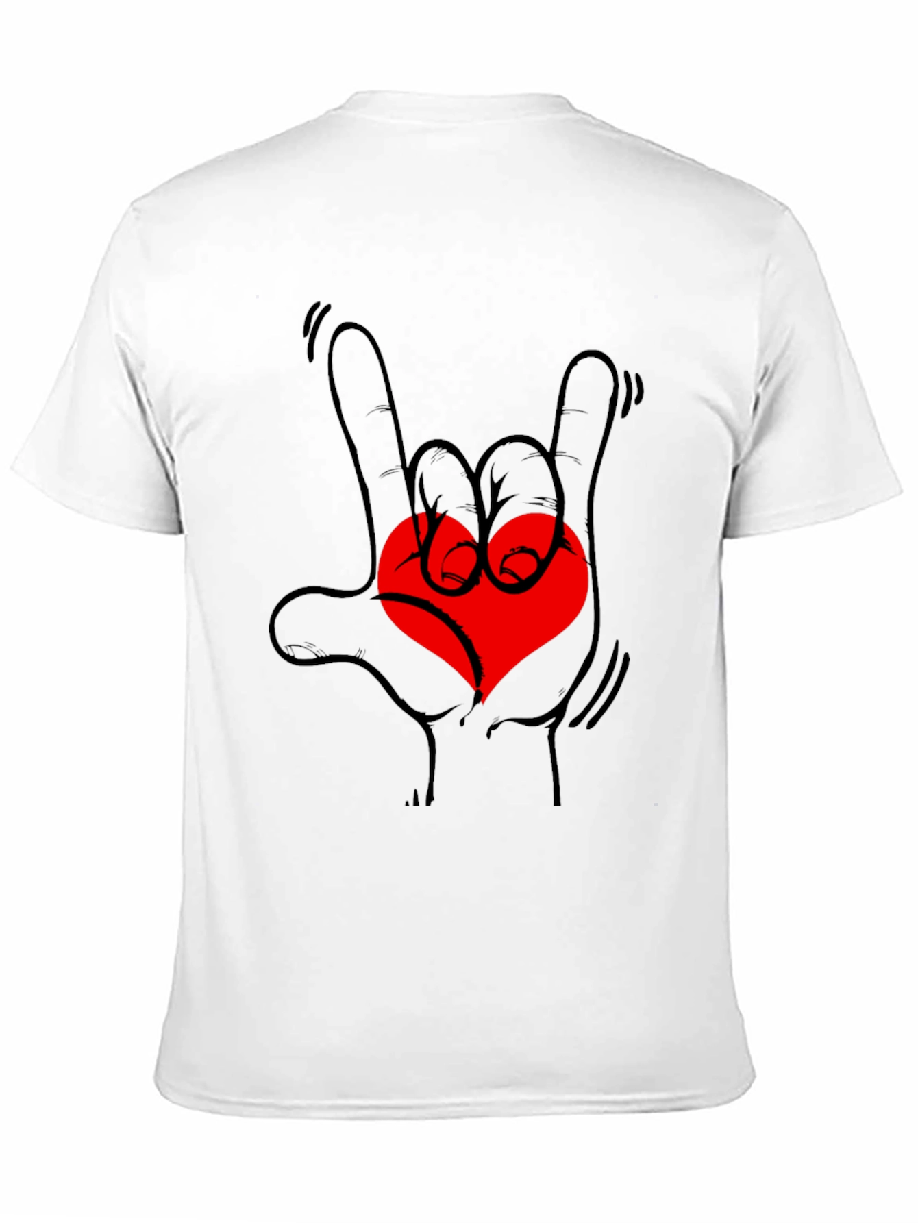 Rock On Love Heart Graphic Tee - Black