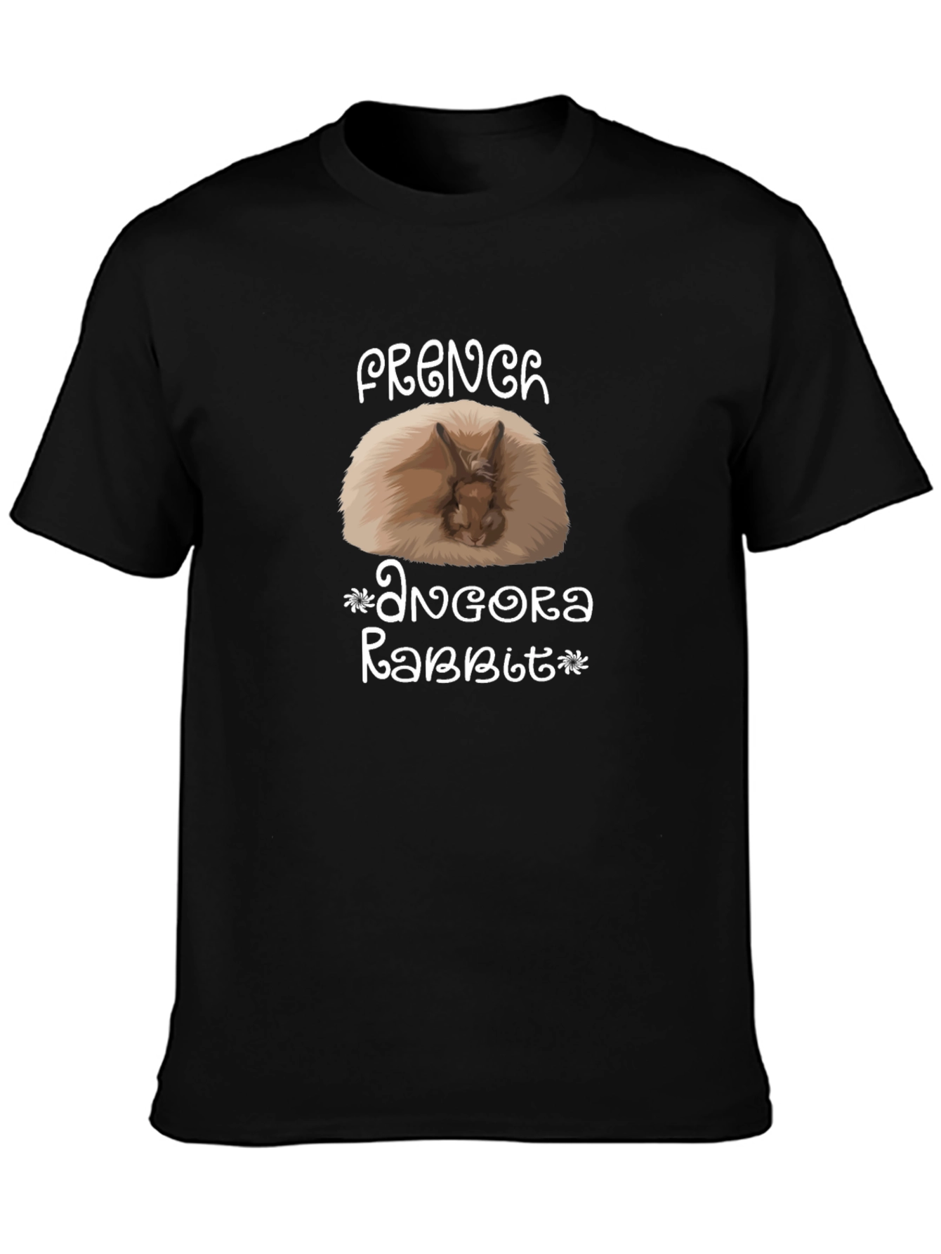 French Angora Rabbit Graphic T-Shirt - Black