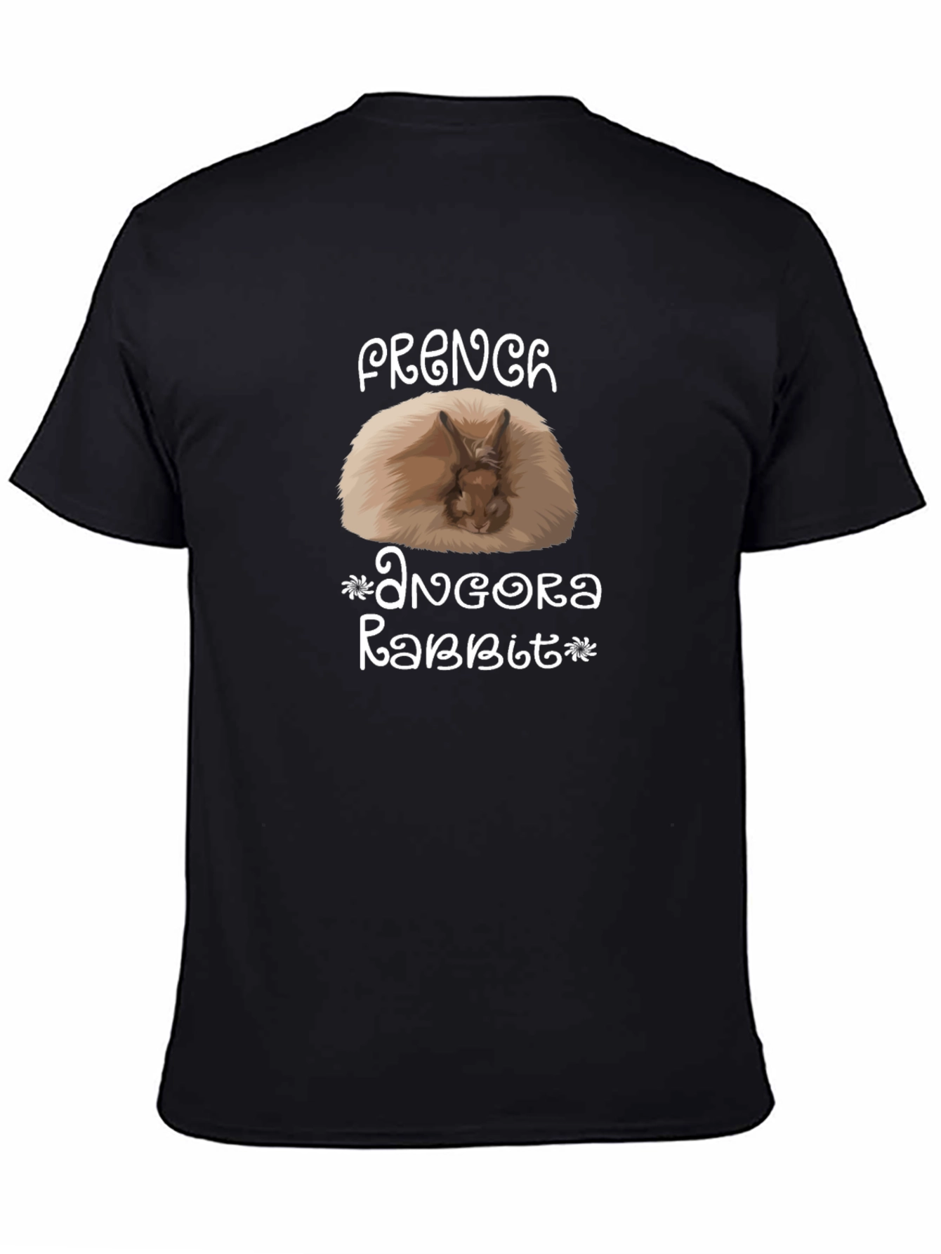 French Angora Rabbit Graphic T-Shirt - Black