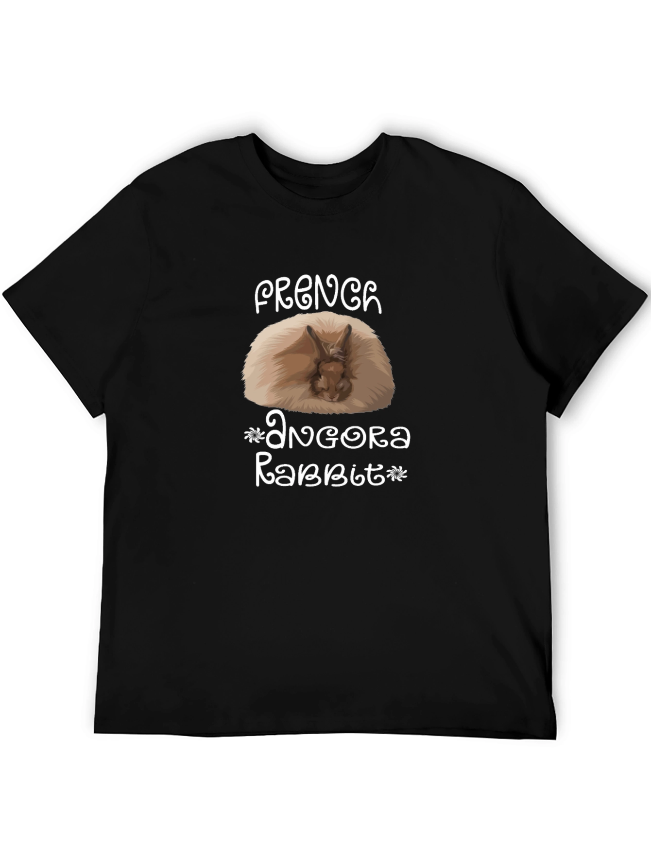 French Angora Rabbit Graphic T-Shirt - Black