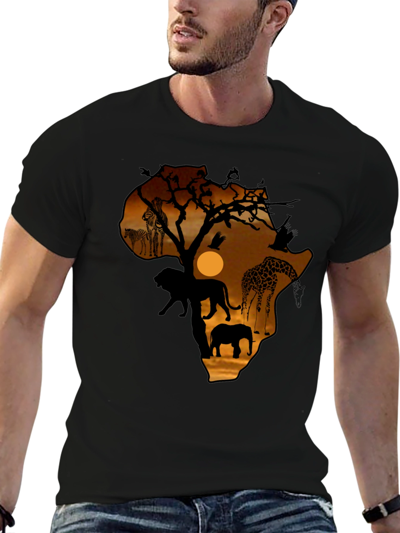 Safari Africa Silhouette Graphic T-Shirt