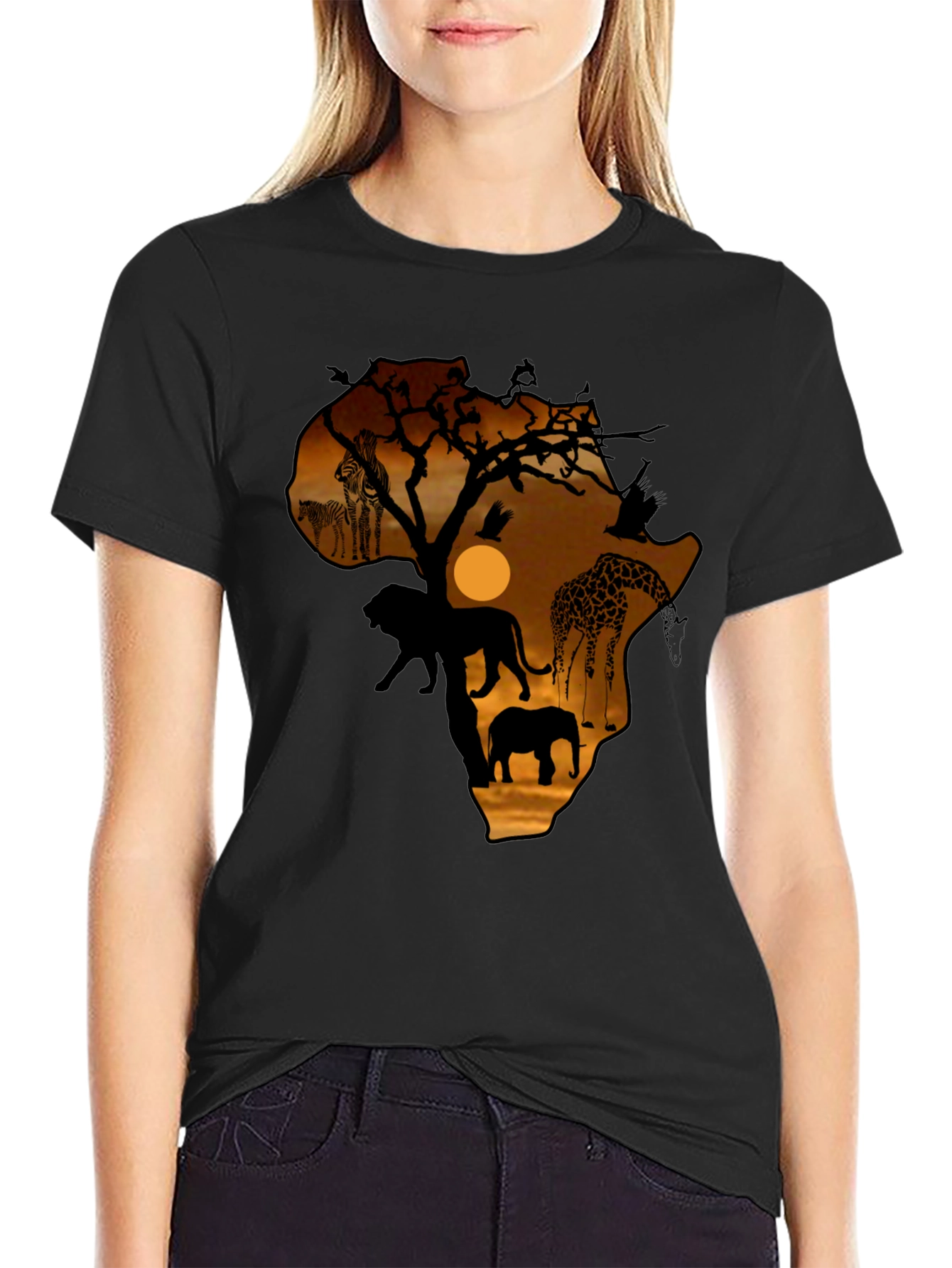 Safari Africa Silhouette Graphic T-Shirt
