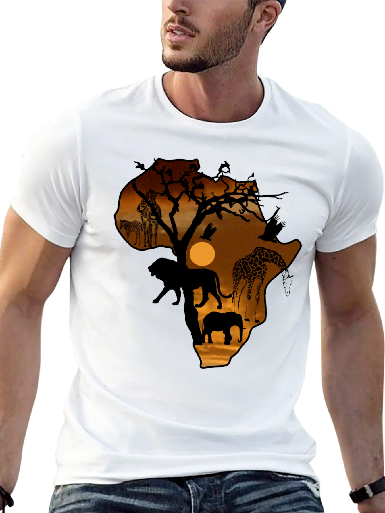 Safari Africa Silhouette Graphic T-Shirt