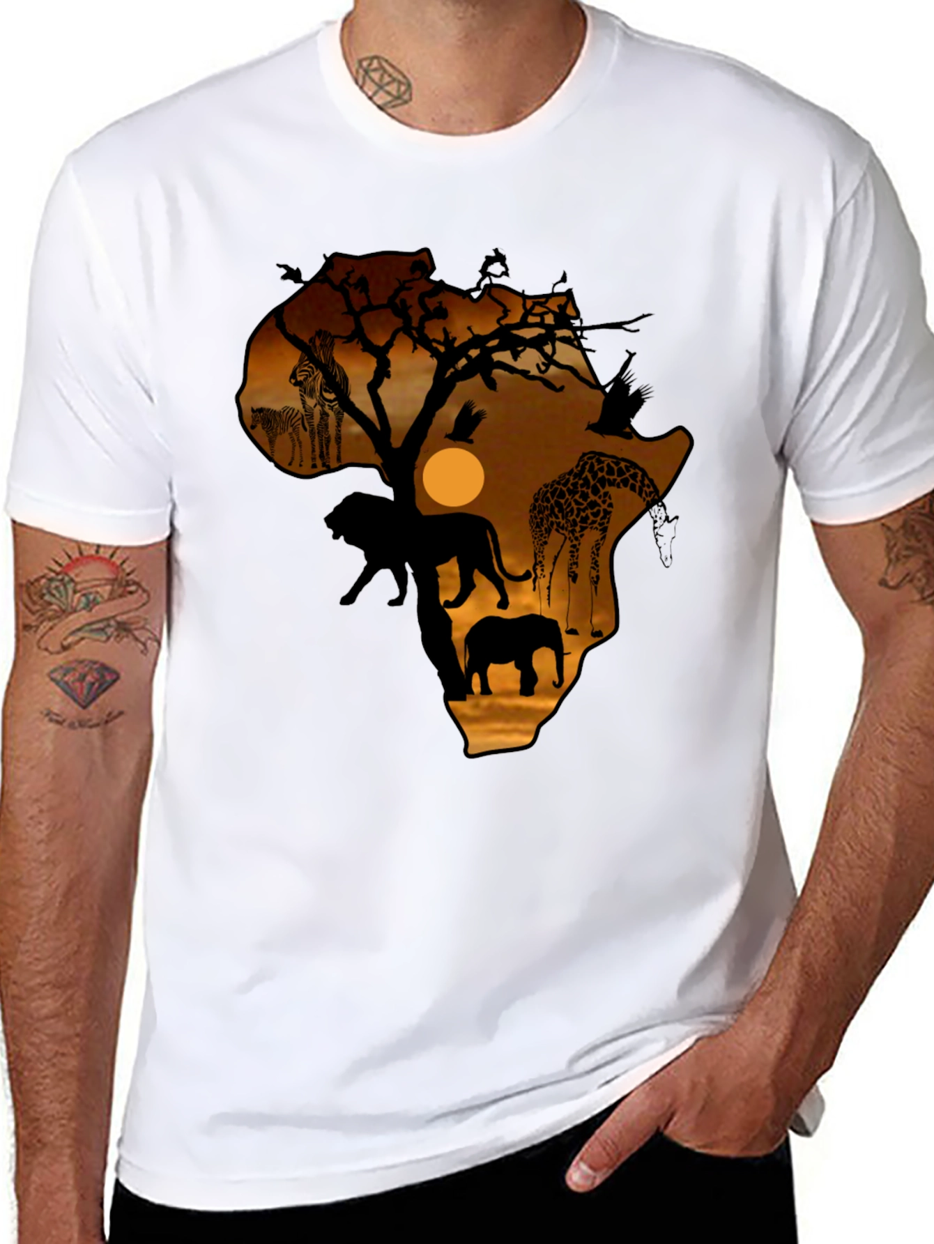 Safari Africa Silhouette Graphic T-Shirt