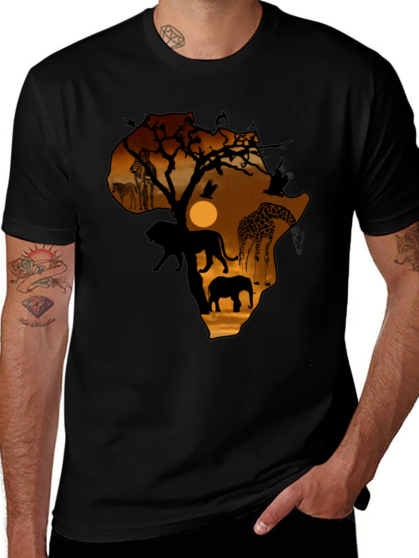 Safari Africa Silhouette Graphic T-Shirt