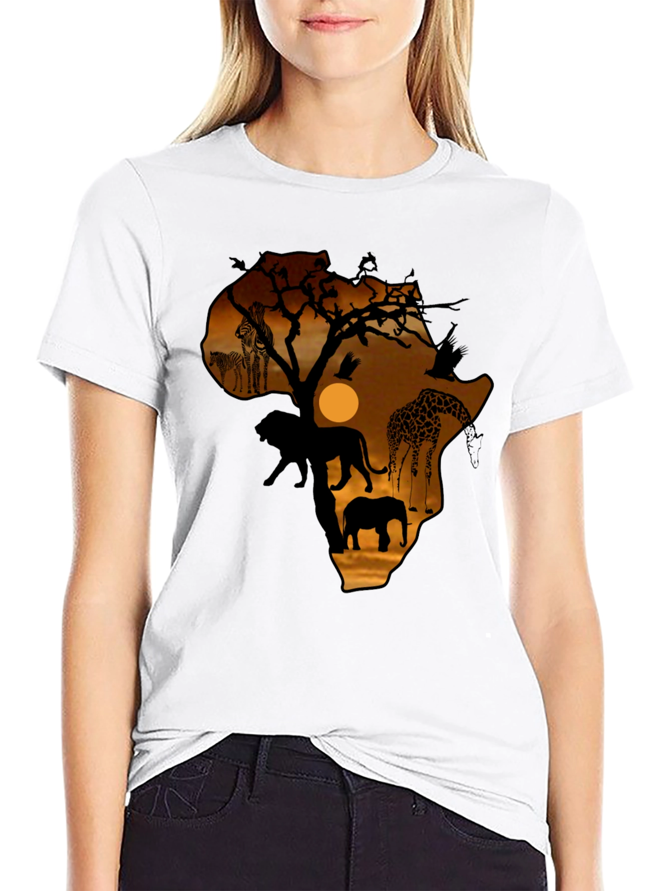 Safari Africa Silhouette Graphic T-Shirt