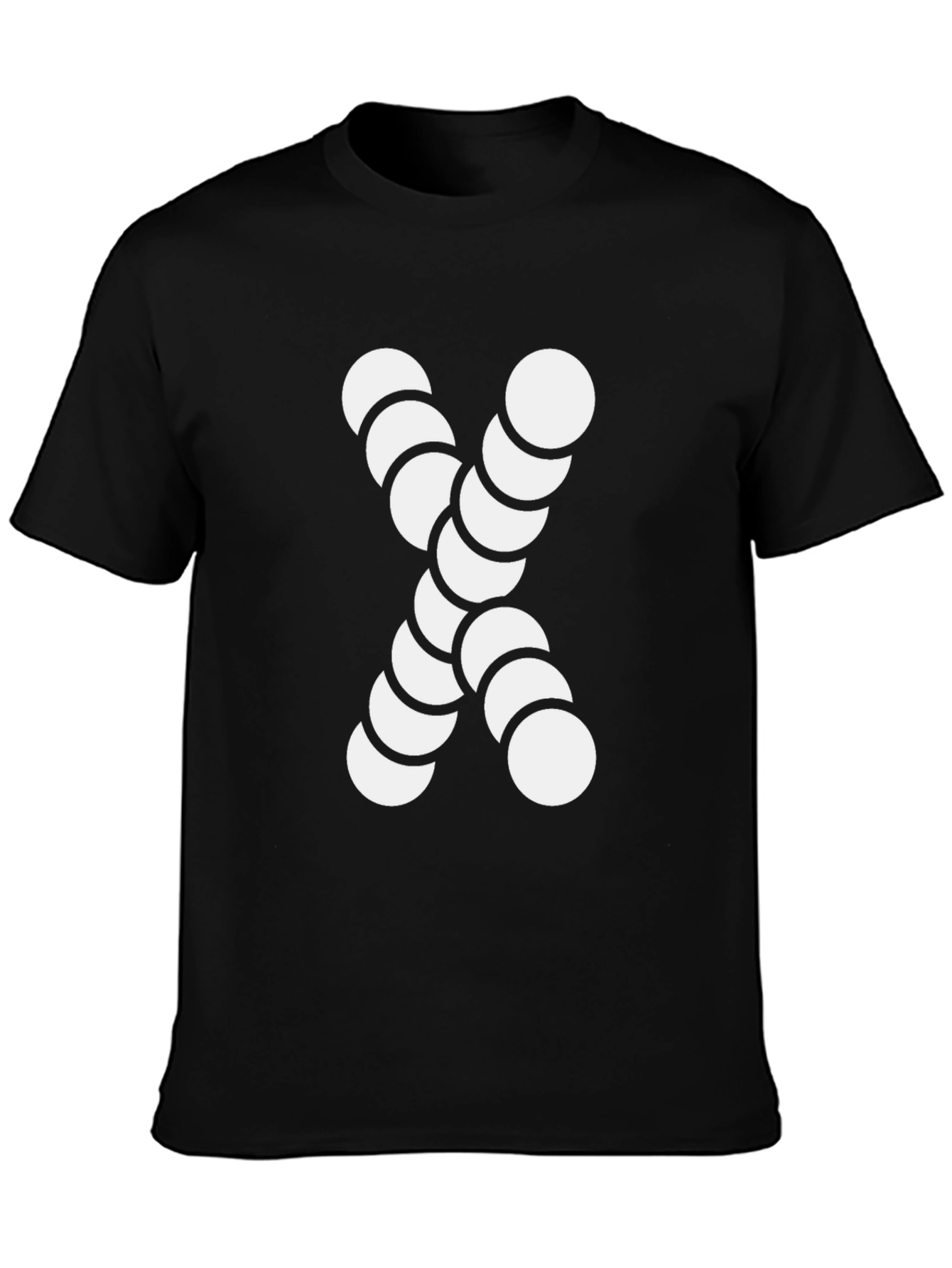 Abstract Circle Pattern Black T-Shirt