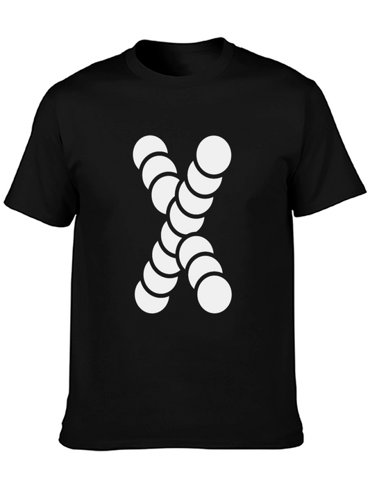 Abstract Circle Pattern Black T-Shirt