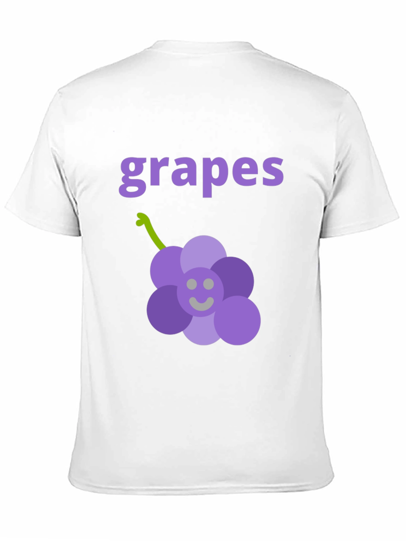Cute Grapes Graphic Black T-Shirt