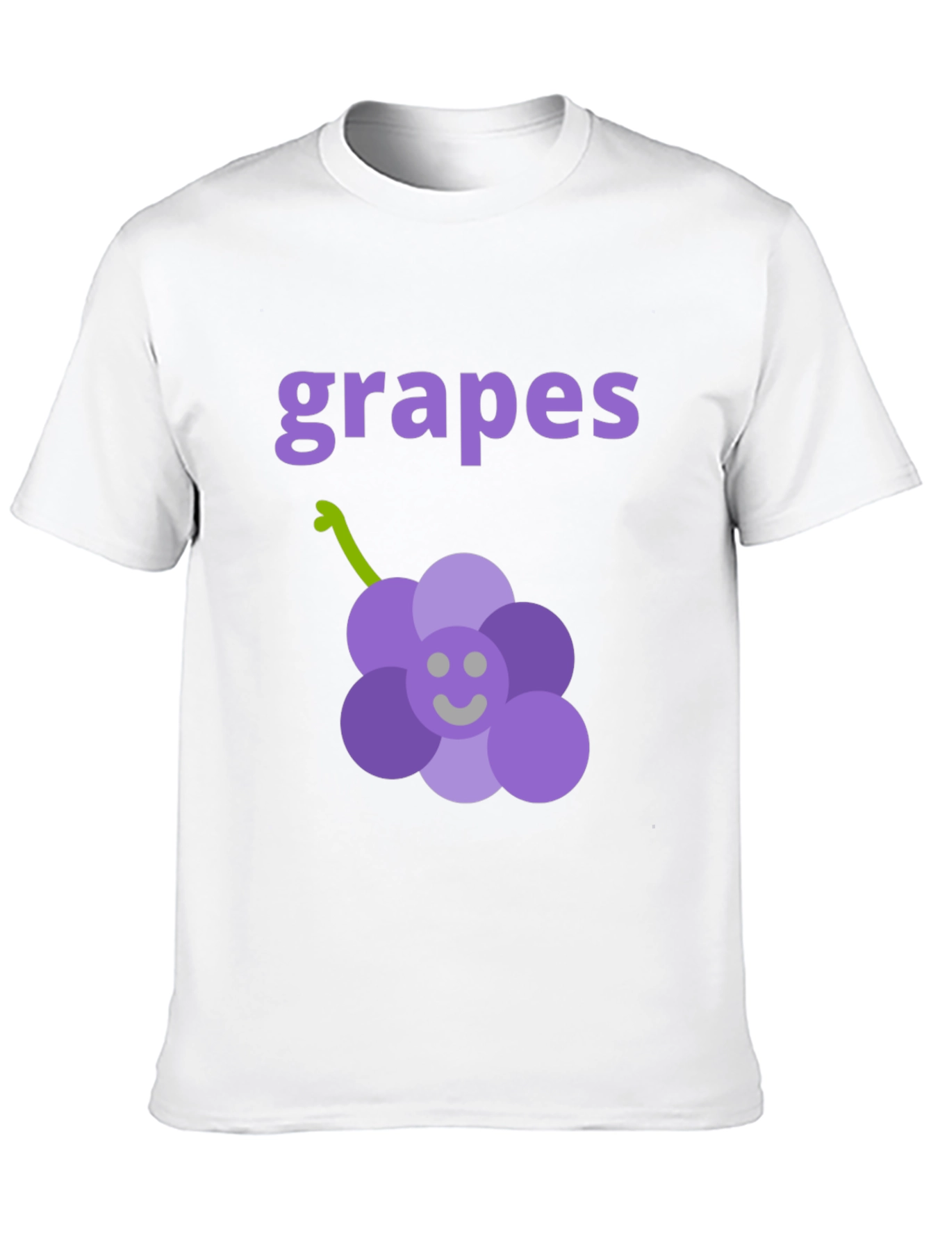 Cute Grapes Graphic Black T-Shirt