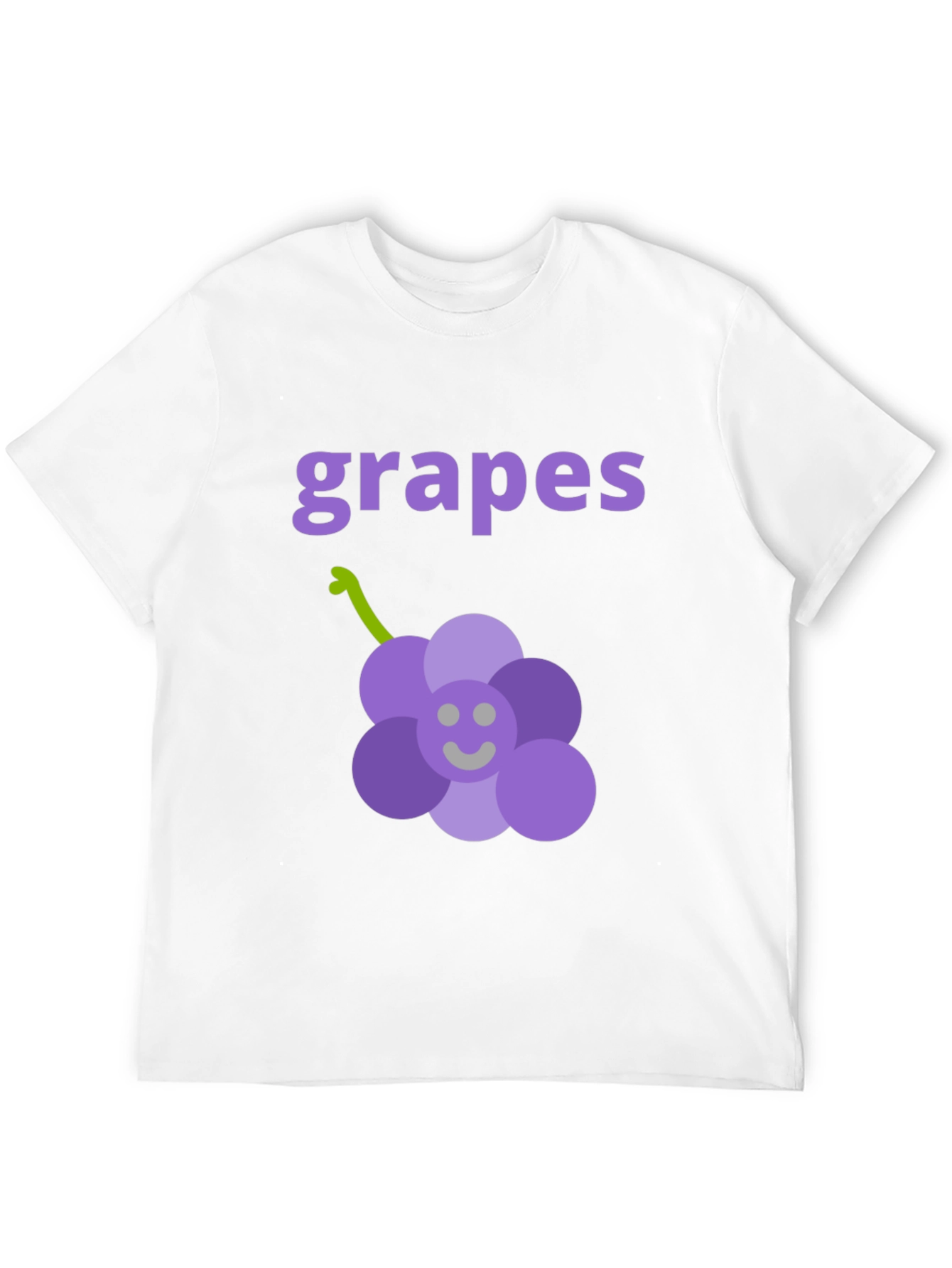 Cute Grapes Graphic Black T-Shirt