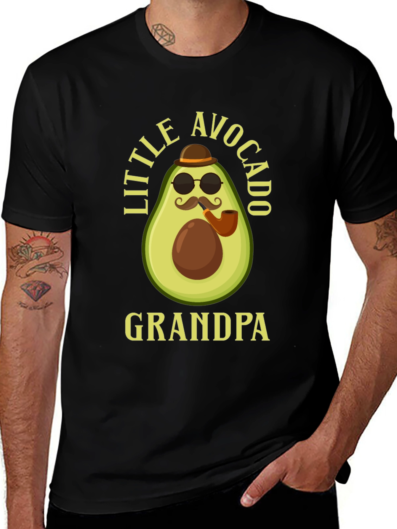 Little Avocado Grandpa T-Shirt - Novelty Graphic Tee