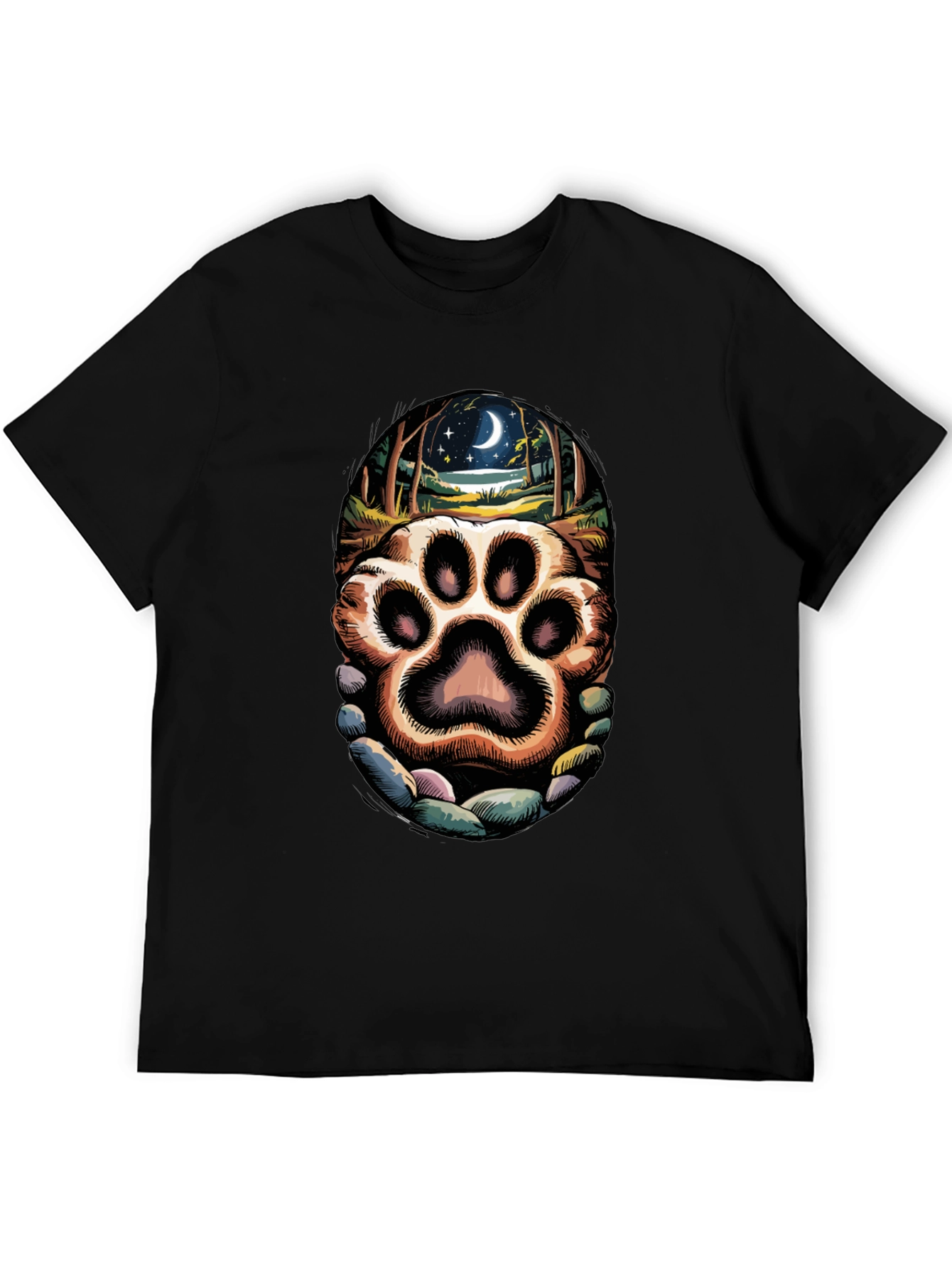 Paw Print Moonlit Forest Graphic Tee