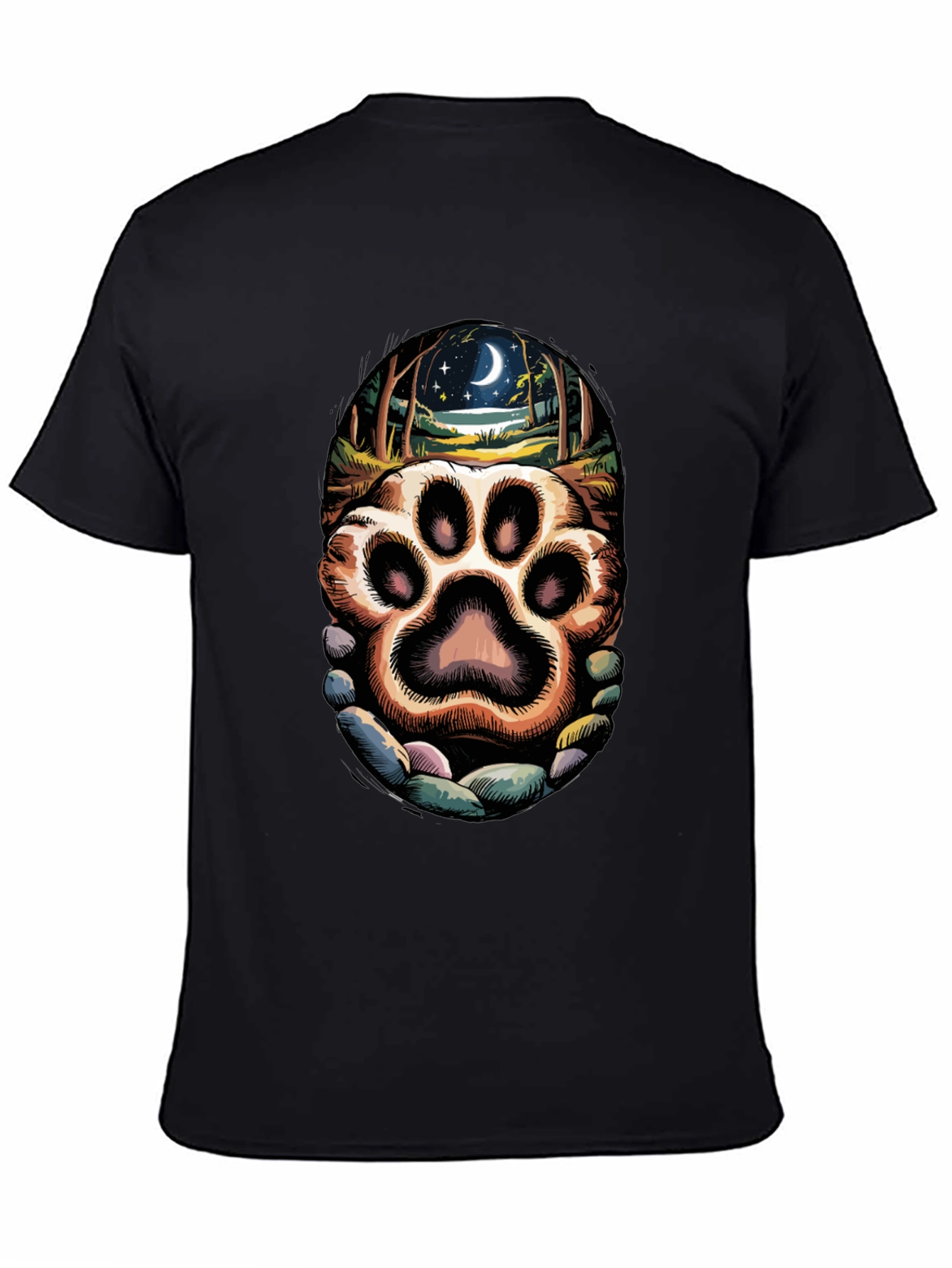 Paw Print Moonlit Forest Graphic Tee