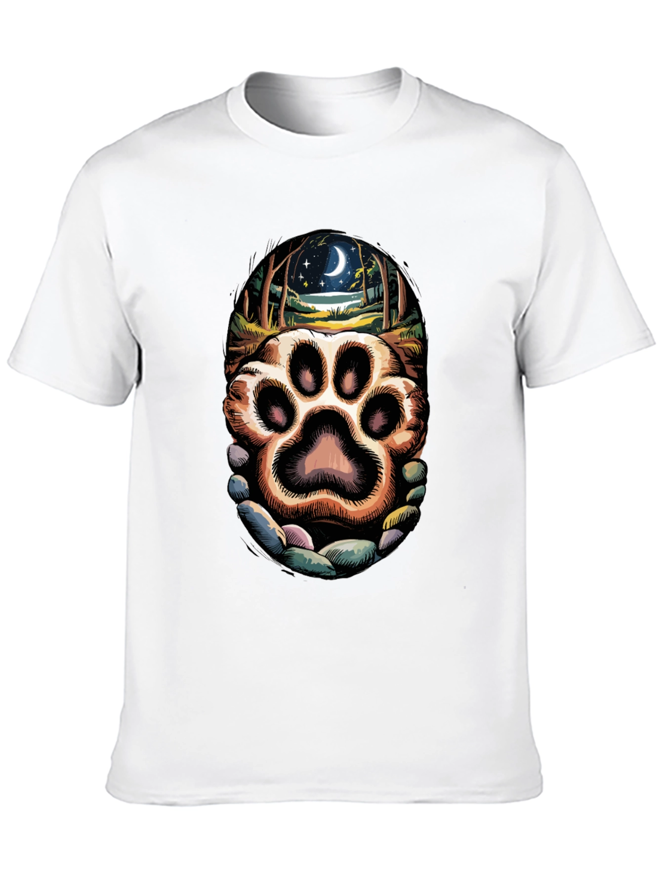 Paw Print Moonlit Forest Graphic Tee